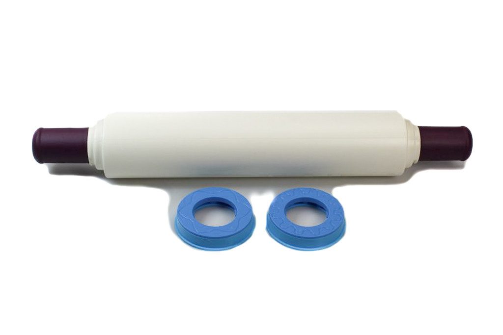 TUPPERWARE Backen Profi-Teigrolle Blau Back'n'Roll+Teigunterlage Fix