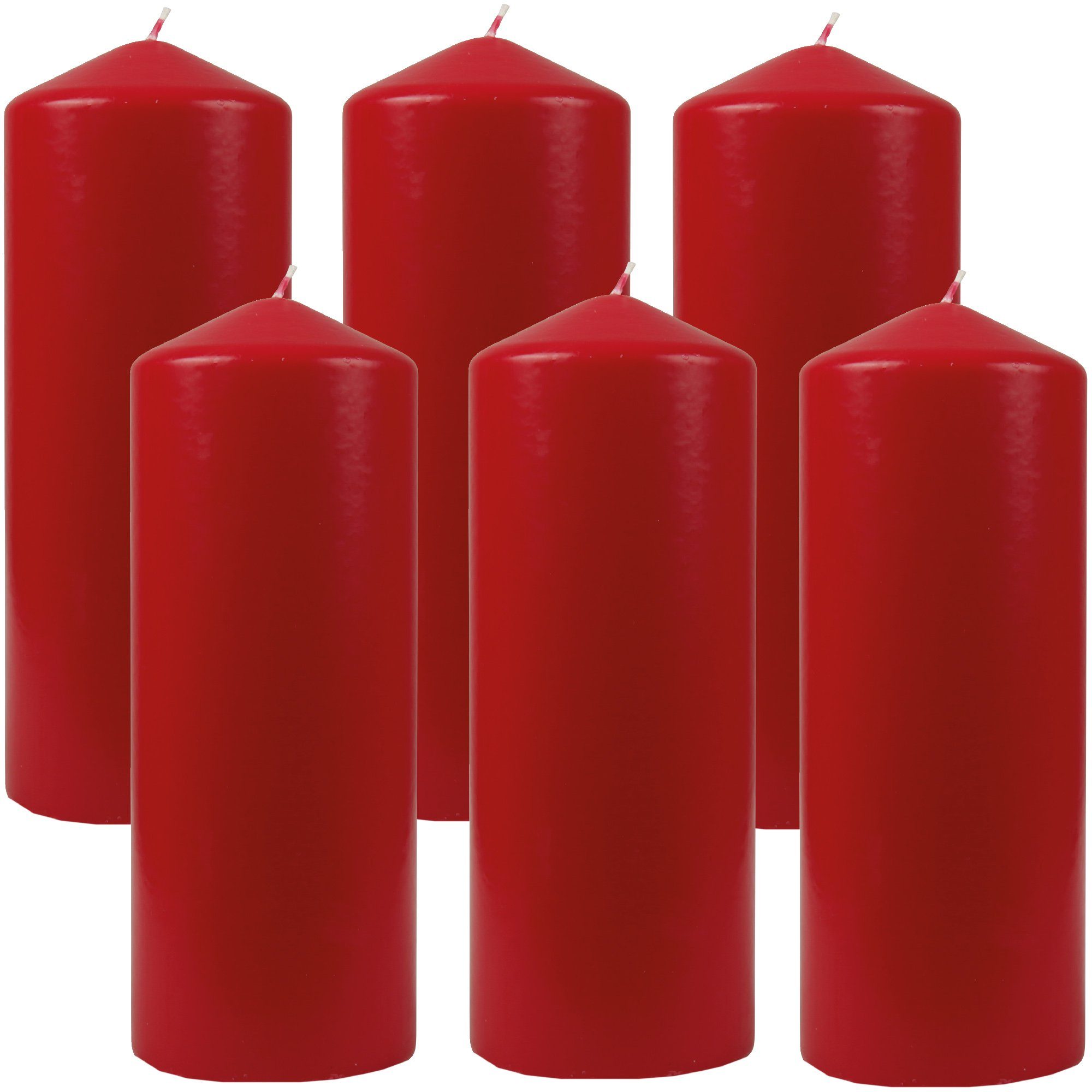 HS Candle Stumpenkerze Dekokerze (6-tlg), Wachskerzen Ø6cm x 17cm - Kerze i günstig online kaufen