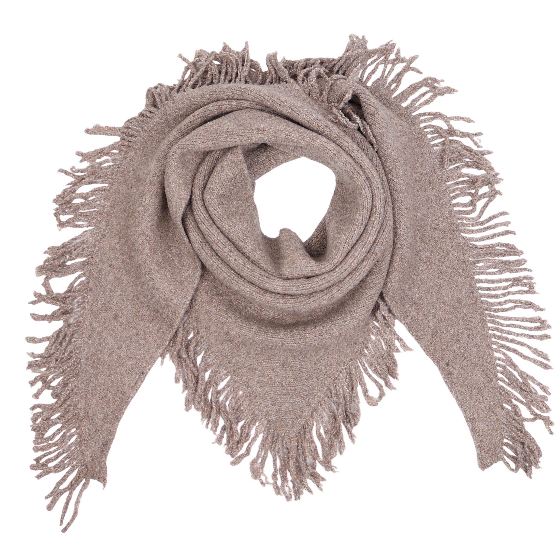 MIRROSI Strickponcho Damen Poncho Cape Dreieckstuch 2 in 1 mit Fransen