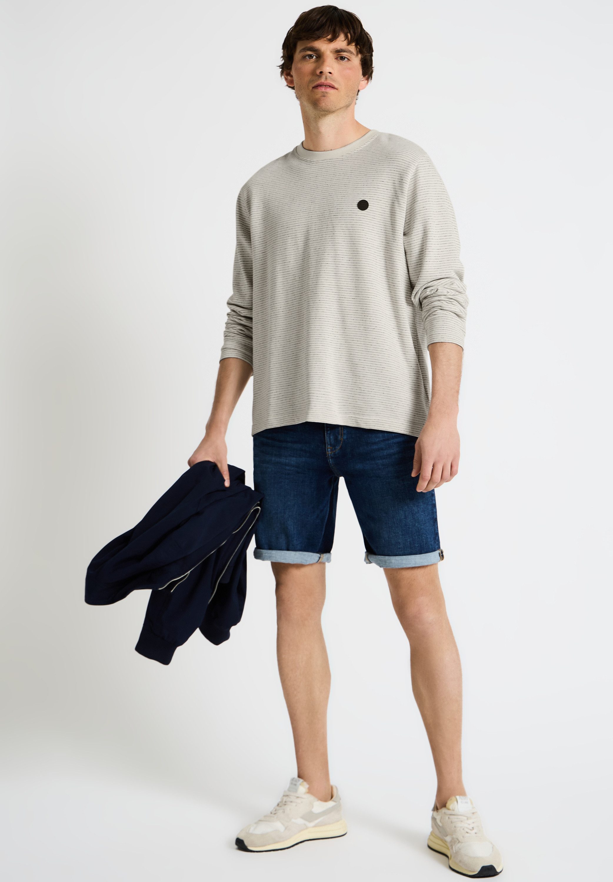 STREET ONE MEN Sweatshirt aus reiner Baumwolle