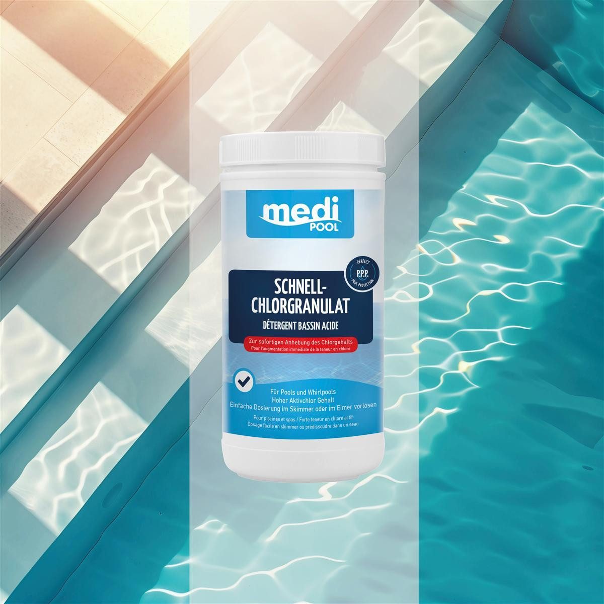 mediPOOL Poolpflege mediPOOL Schnell-ChlorGranulat 1 kg, (Spar-Set)