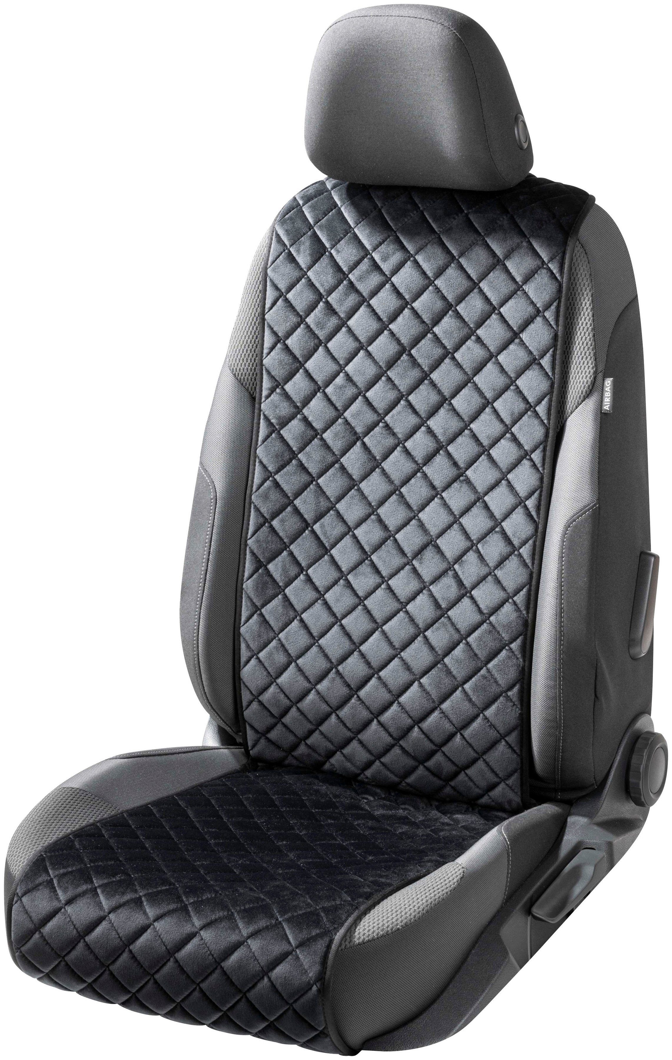2pcs Auto-Sitzauflage, PKW-Sitzaufleger Universal, Sitzschoner schwarz PU  Leder