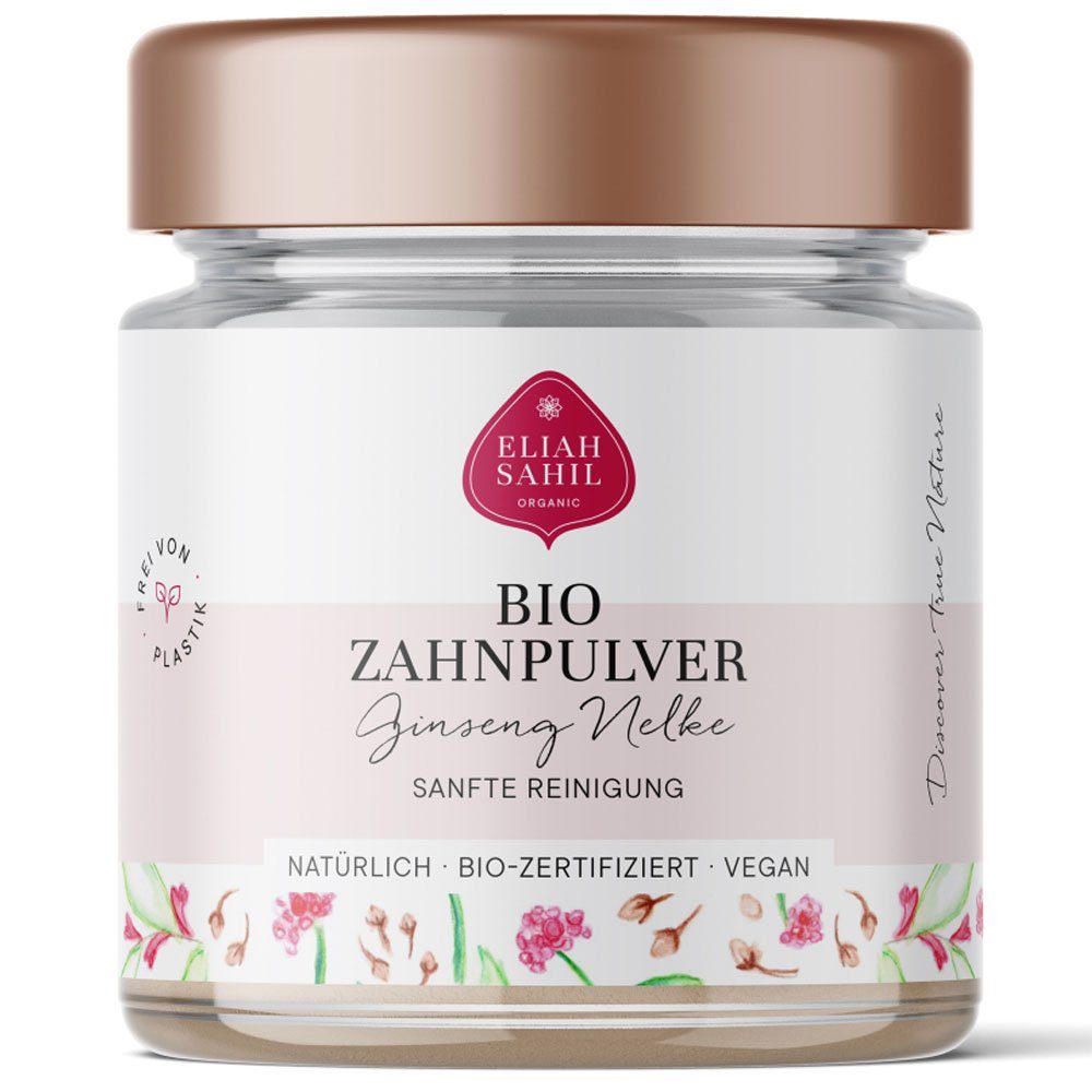 Eliah Sahil Reinigungsbürste Zahnpulver Ginseng Nelke, 60 g