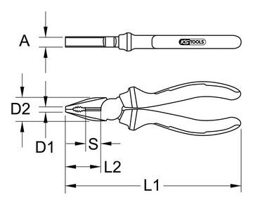 KS Tools Kombizange, Kombinationszange, 165 mm