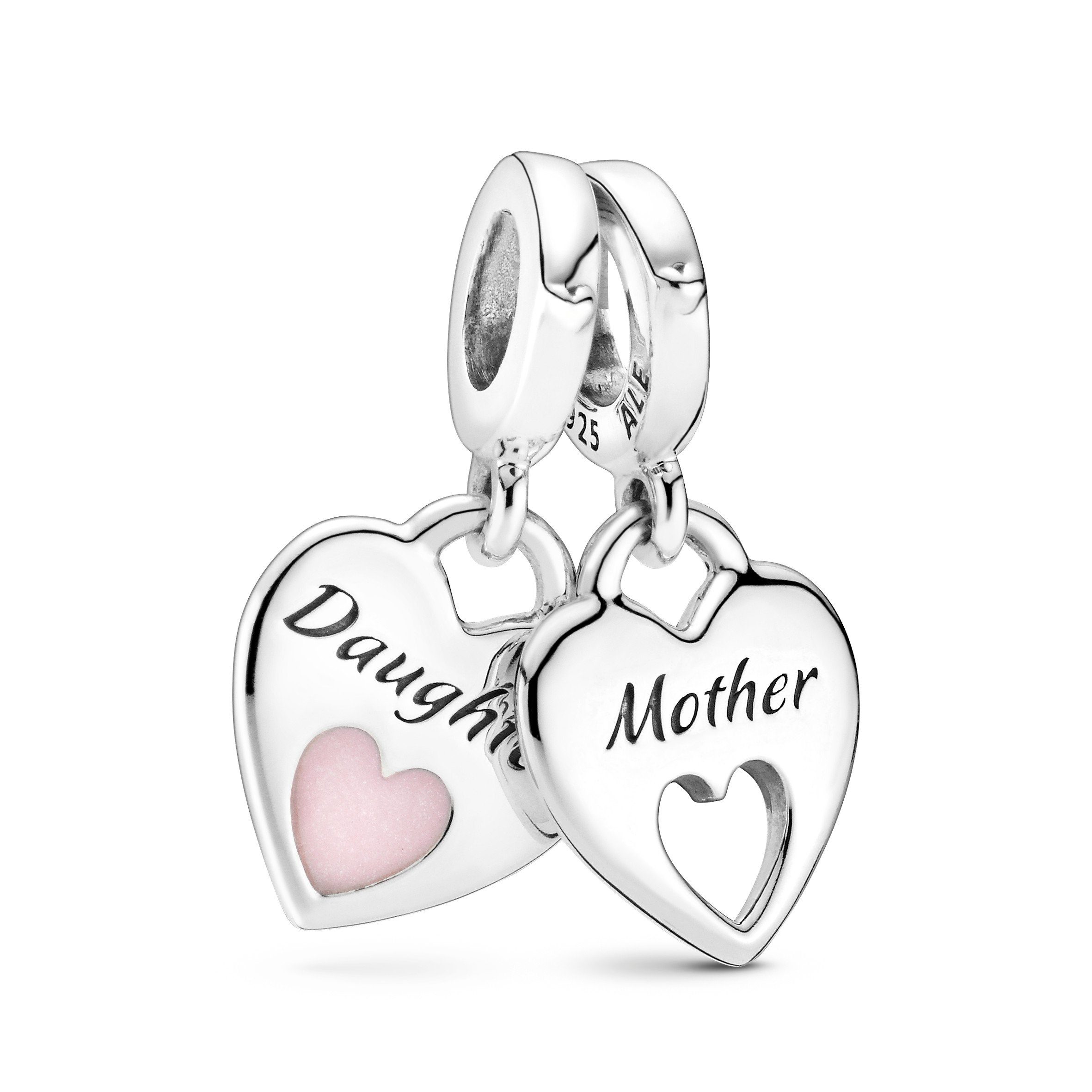 Pandora Kettenanhänger Pandora Charm Damen 799187C01 Silber Herzen Mutter & Tochter