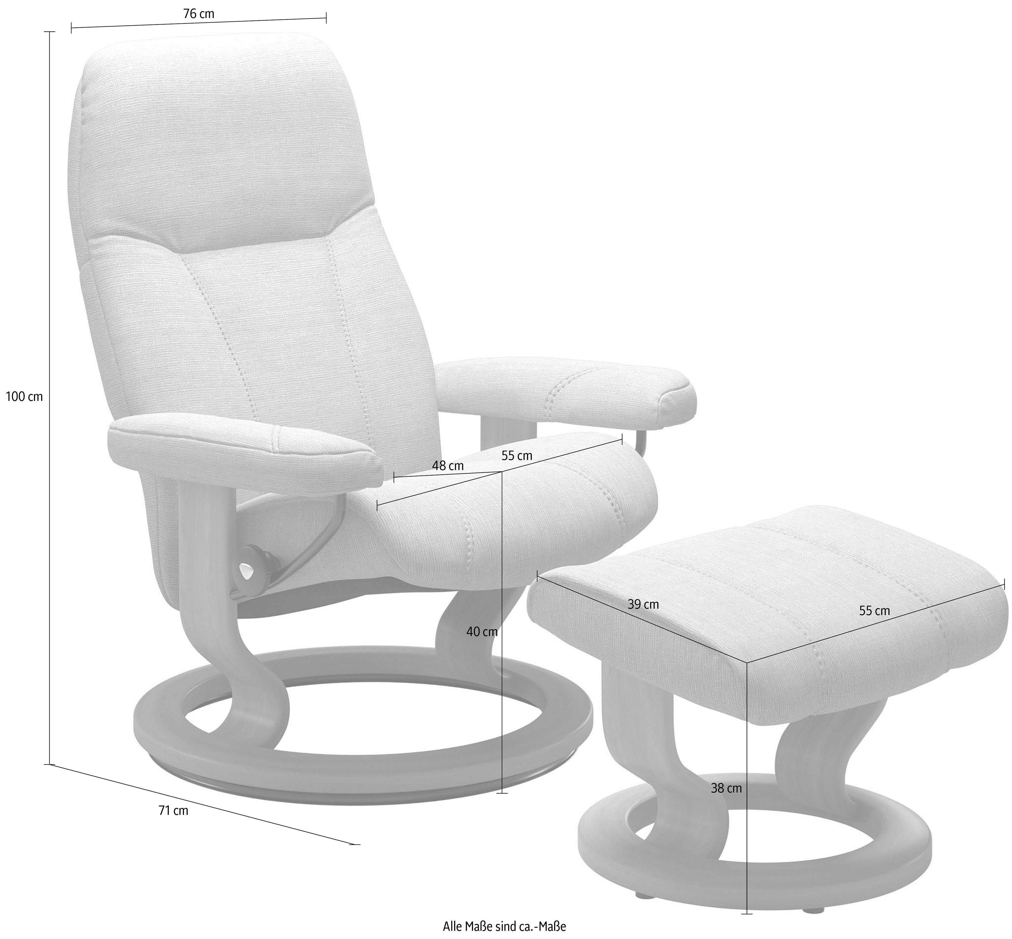 Stressless® mit mit M, Hocker), mit Relaxsessel (Set, Relaxsessel Consul Größe Hocker, Braun Classic Base, Gestell