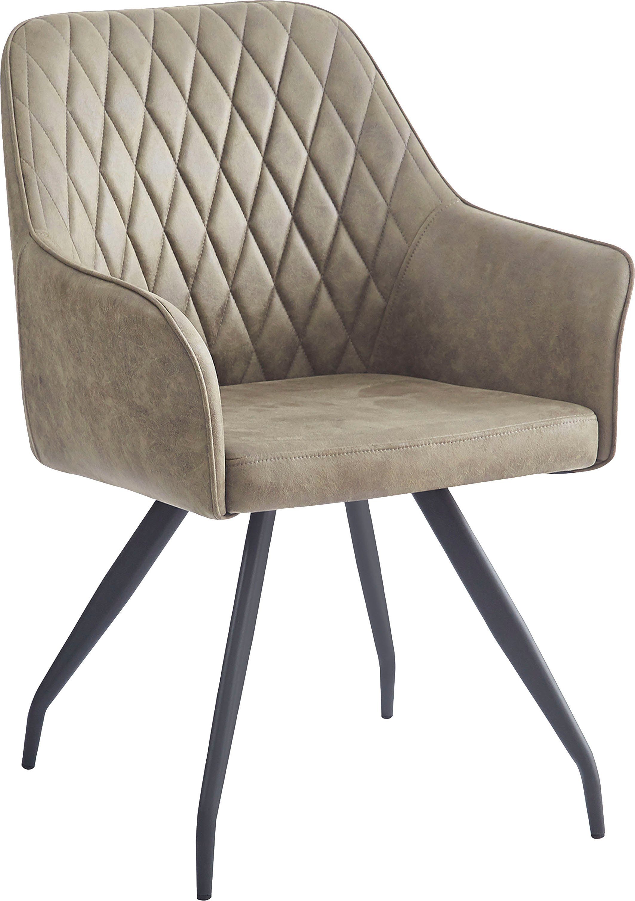 Kayoom Polsterstuhl Stuhl Amber 225 (1 St), Elegant, mit Steppung Grün | Grün
