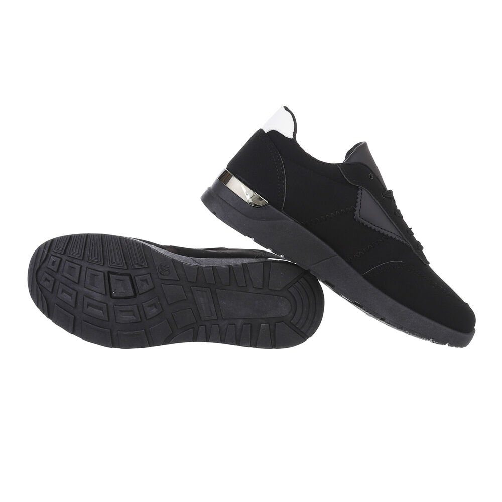 Ital-Design Damen Low-Top Freizeit Sneaker Flach Sneakers Low in Schwarz günstig online kaufen