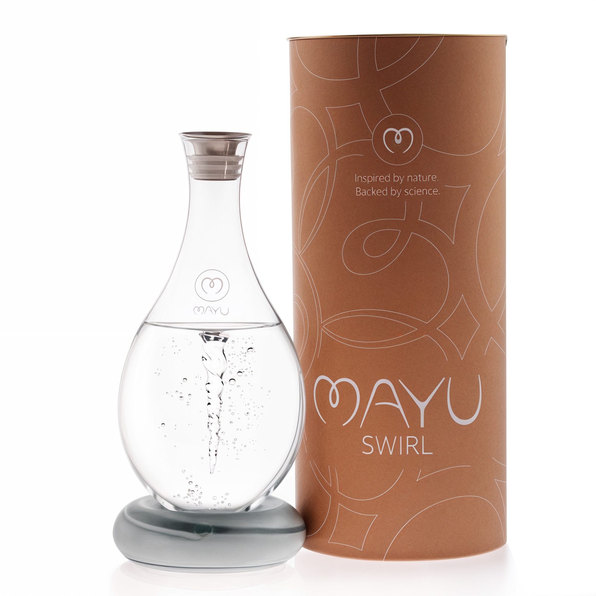 Wasserkaraffe Swirl - handgefertigte Wasserkaraffe, natürliche Wirbelbewegung