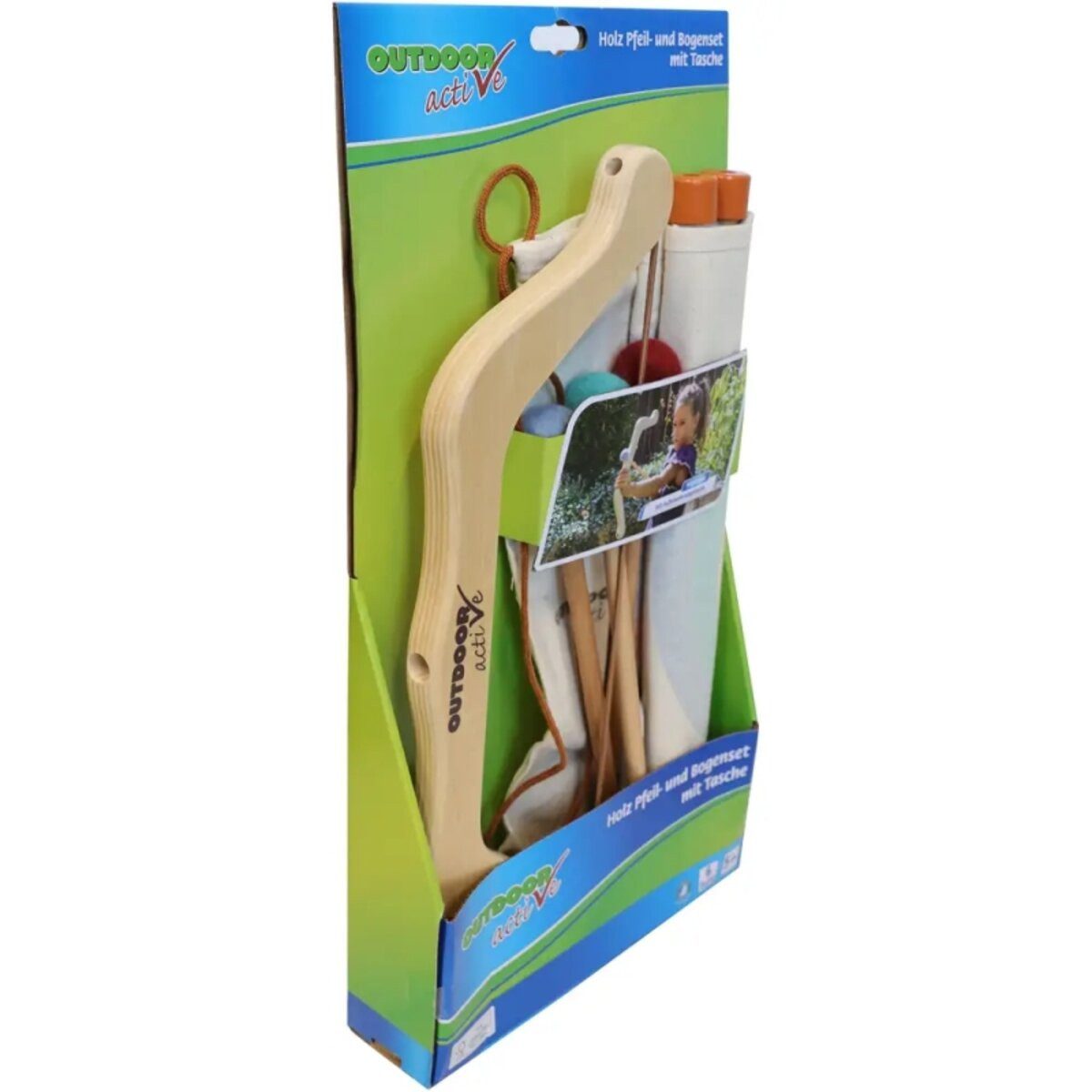 Holzpfeil Outdoor Active Holz Pfeil-und Bogenset mit Tasche