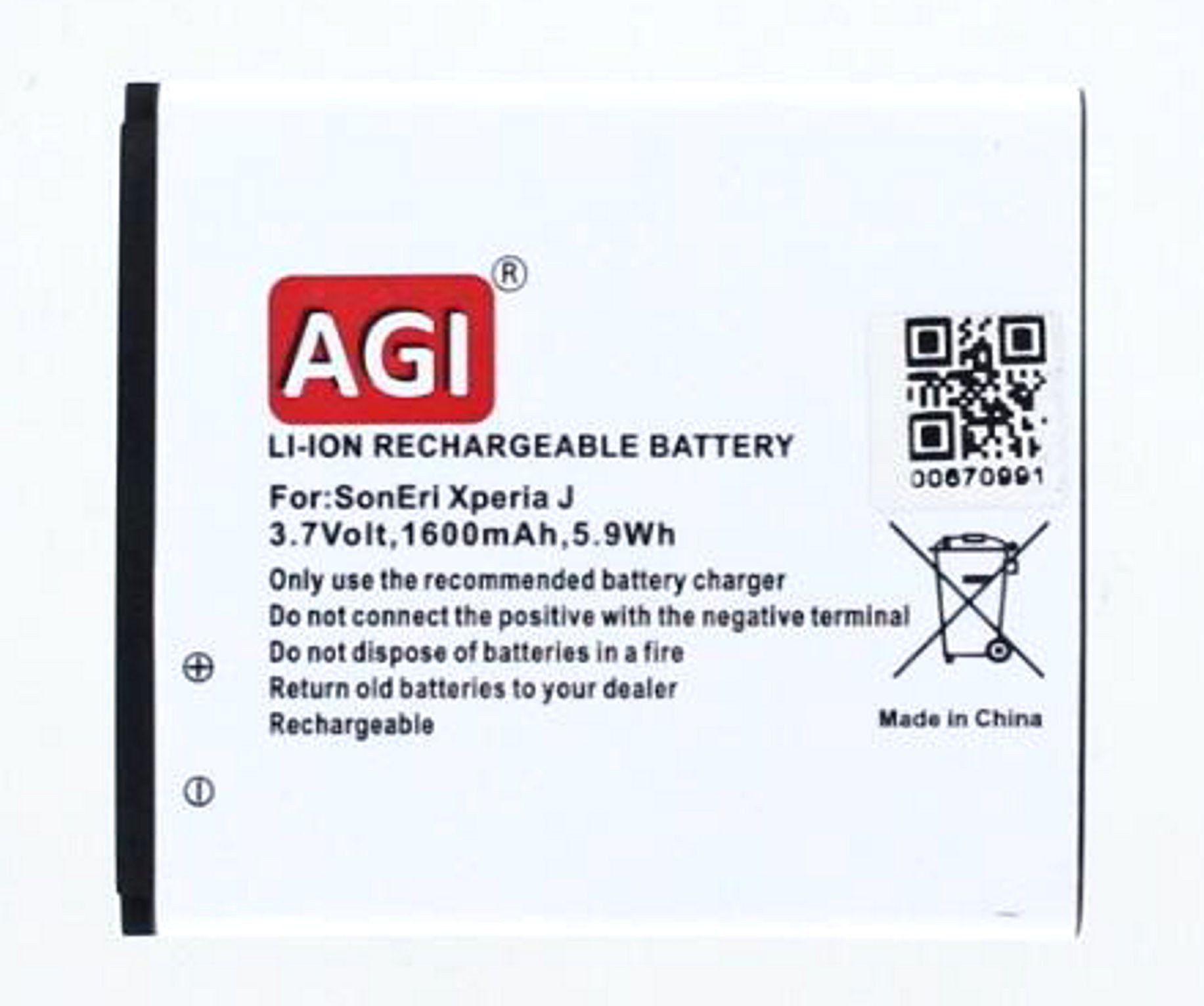 AGI Akku kompatibel mit Sony Xperia M C1905 Akku Akku