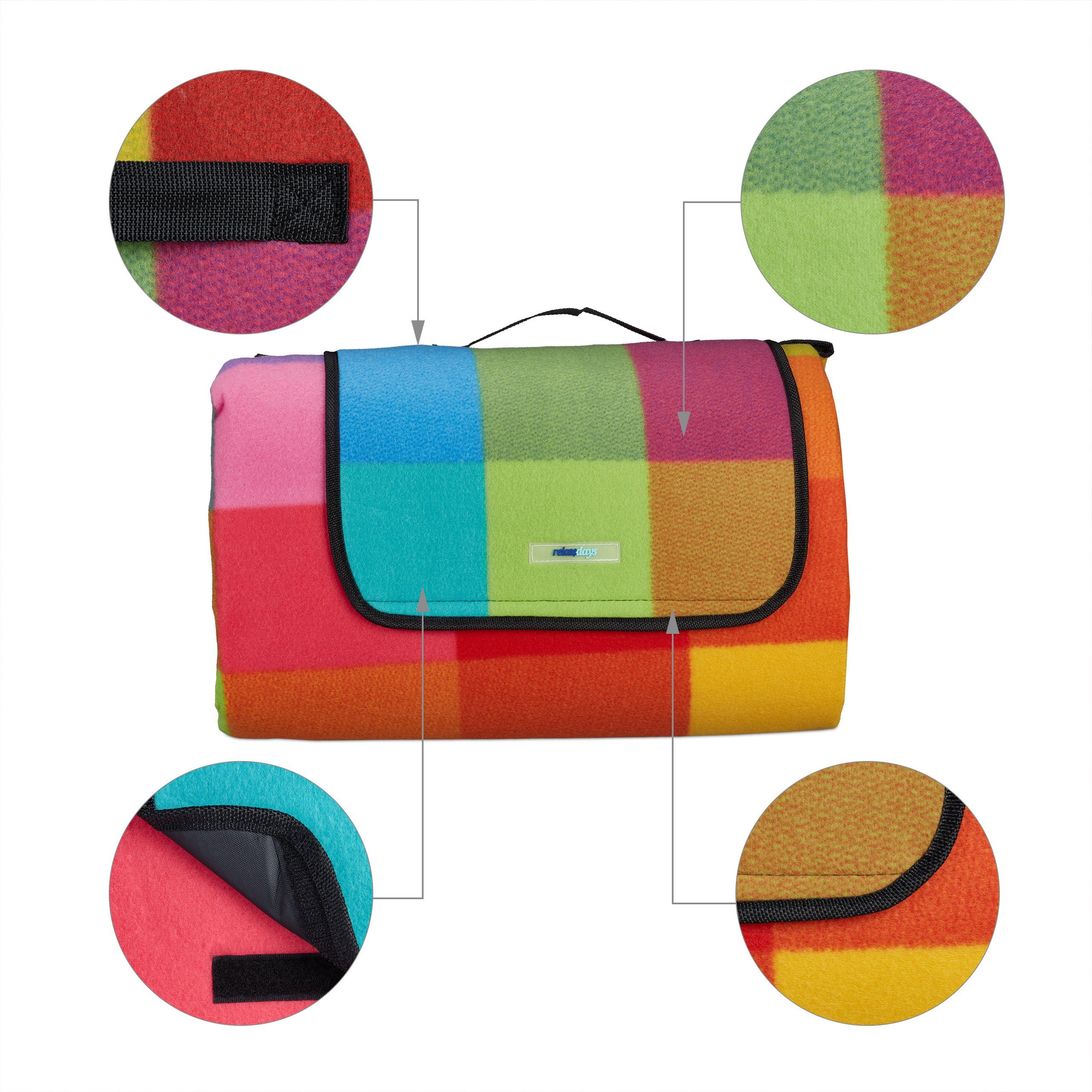 Picknickdecke XXL Picknickdecke 200x300 cm kariert, relaxdays