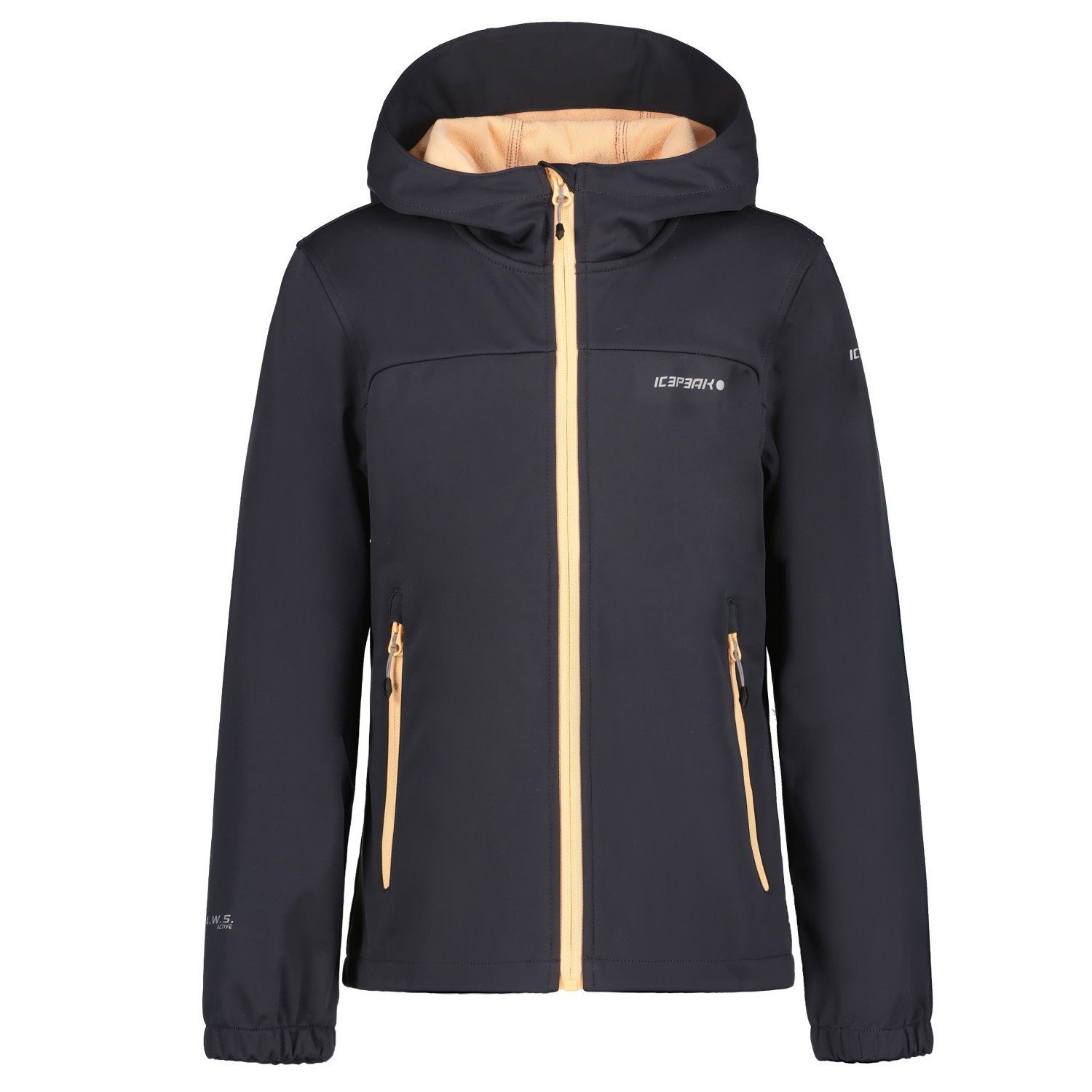 Icepeak Funktionsjacke Kapuze Softshelljacke Mädchen Anthrazit Icepeak Jr mit Kleve