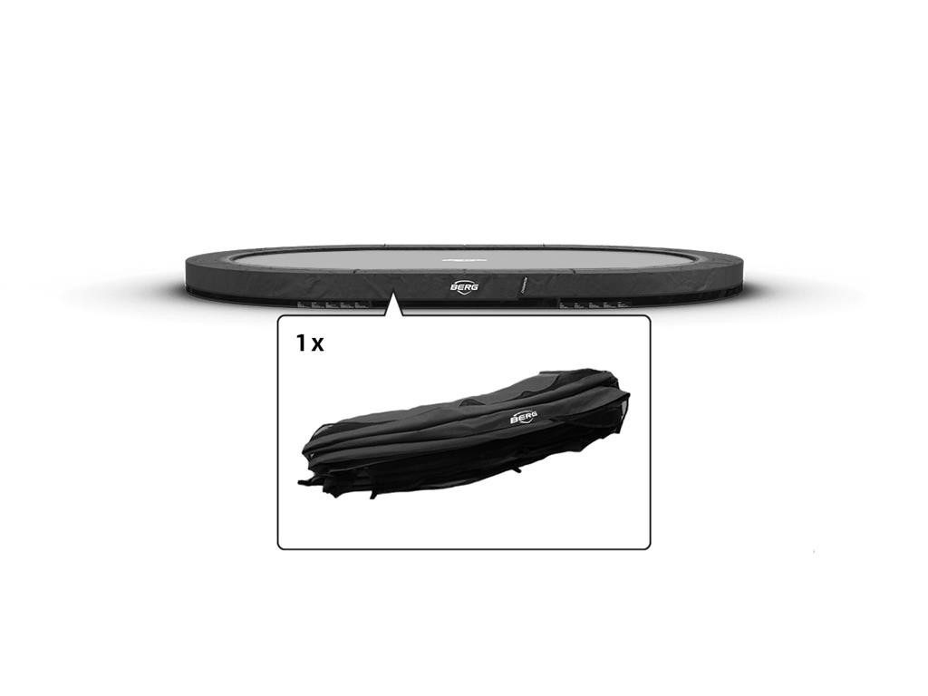 Trampolin-Randabdeckung Ersatzteil 470 cm oval grau - Grand Champion InGround Federabdeckung
