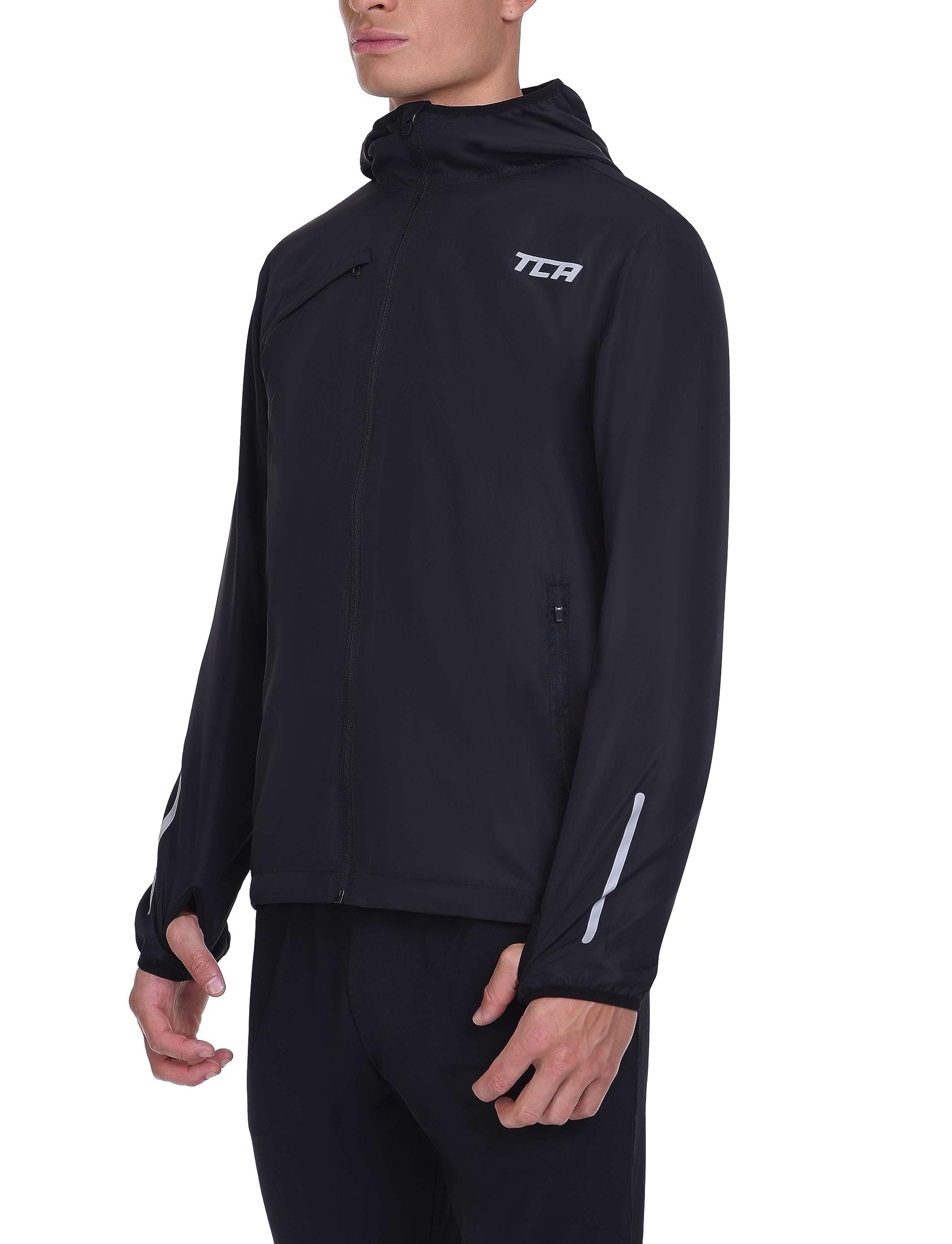 TCA Regenjacke TCA Herren Laufjacke, atmungsaktiv, reflektierend - Schwarz günstig online kaufen