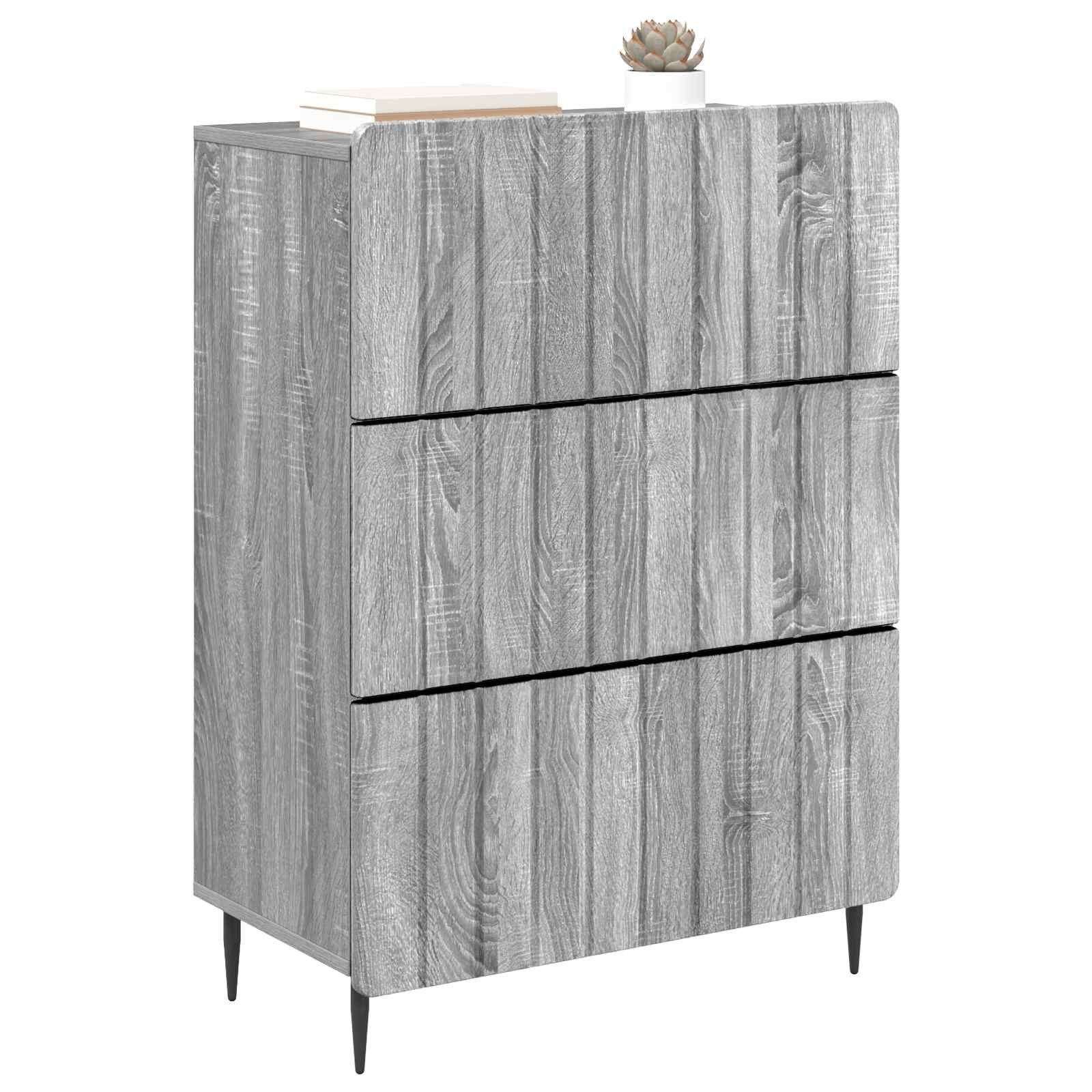 vidaXL Schranksystem Schubladenschrank 66 x 34,5 x 92 cm Holzwerkstoff Sonoma-Grau (1-St)