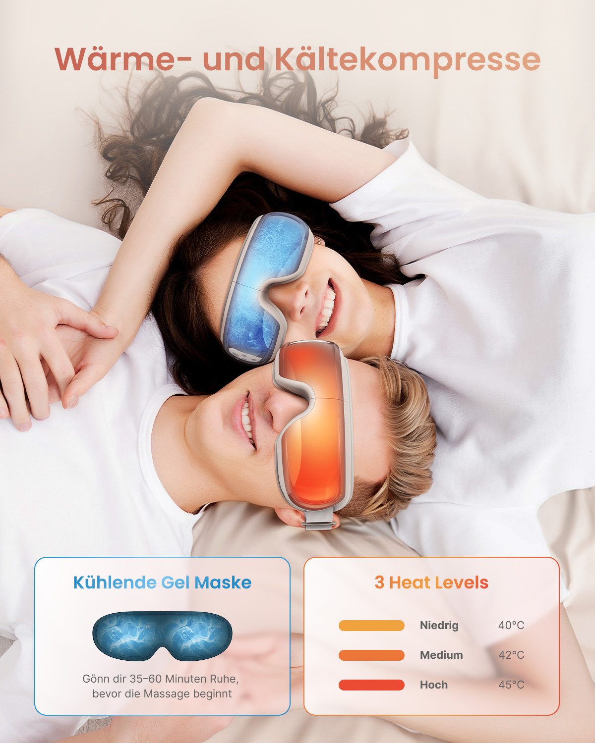 RENPHO Gesichtsmassagegerät Renpho Eyeris 3 Eye massager G010V, Sprachgesteuertes Pflegeerlebnis mit Wärme, Kühlung und Akupressur – Bild 4 von 5