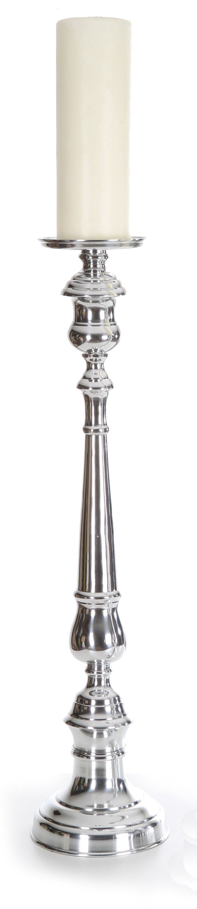 Tischkerzenhalter Aluminium Kerzenhalter Altarleuchter Rokko 80 cm silber Kerzenständer