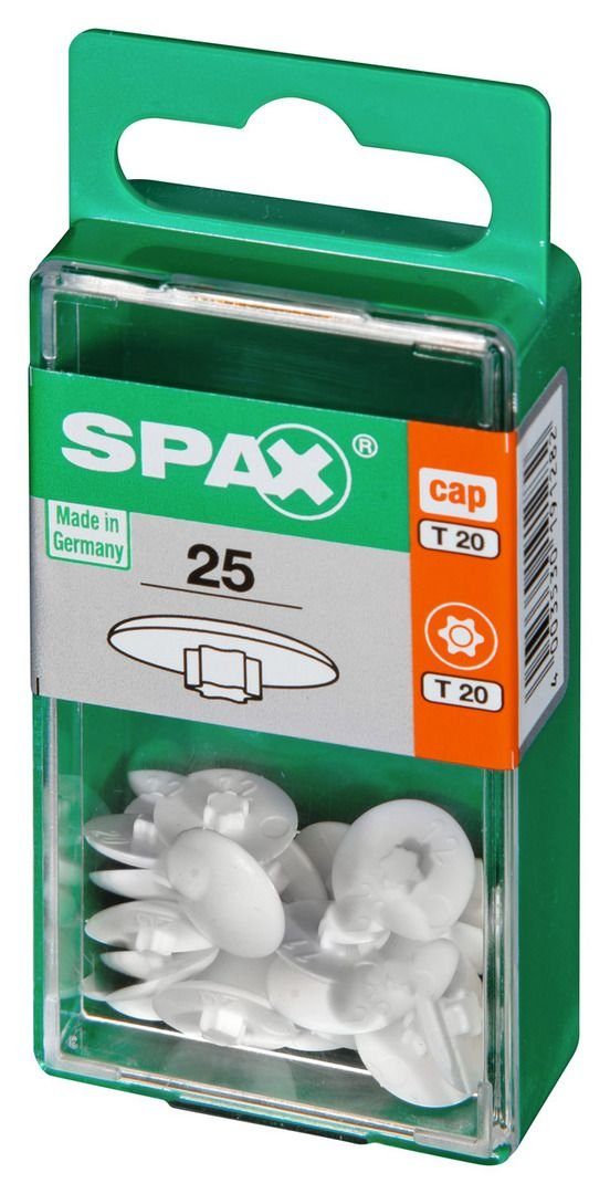 SPAX Abdeckkappe Spax Abdeckkappen stecken Stk. weiß - zum 25