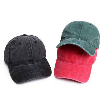 Made by Nami Baseball Cap Basecap Used Look - Rot Schwarz Grün mit oder ohne Prints Softshell Baseball Caps - Schirm-Mütze Kopfbedeckung - Unisex