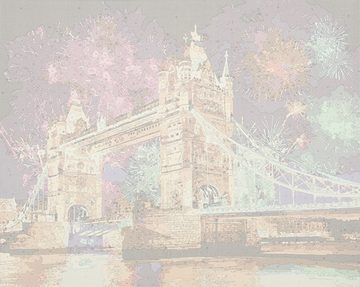 LA CUTE Malen nach Zahlen Malen nach Zahlen Set 40x50cm - London Tower Bridge auf Leinwand (Malen nach Zahlen auf Leinwand Set, 1x Malen nach Zahlen auf Leinwand Komplettset), Hochwertiges London Tower Bridge -Malen-nach-Zahlen: Einfach