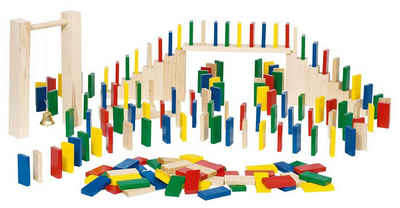 goki Spielbausteine Domino-Rallye im Baumwollbeutel, (250 St), Ideales Spielzeug für die ganze Familie