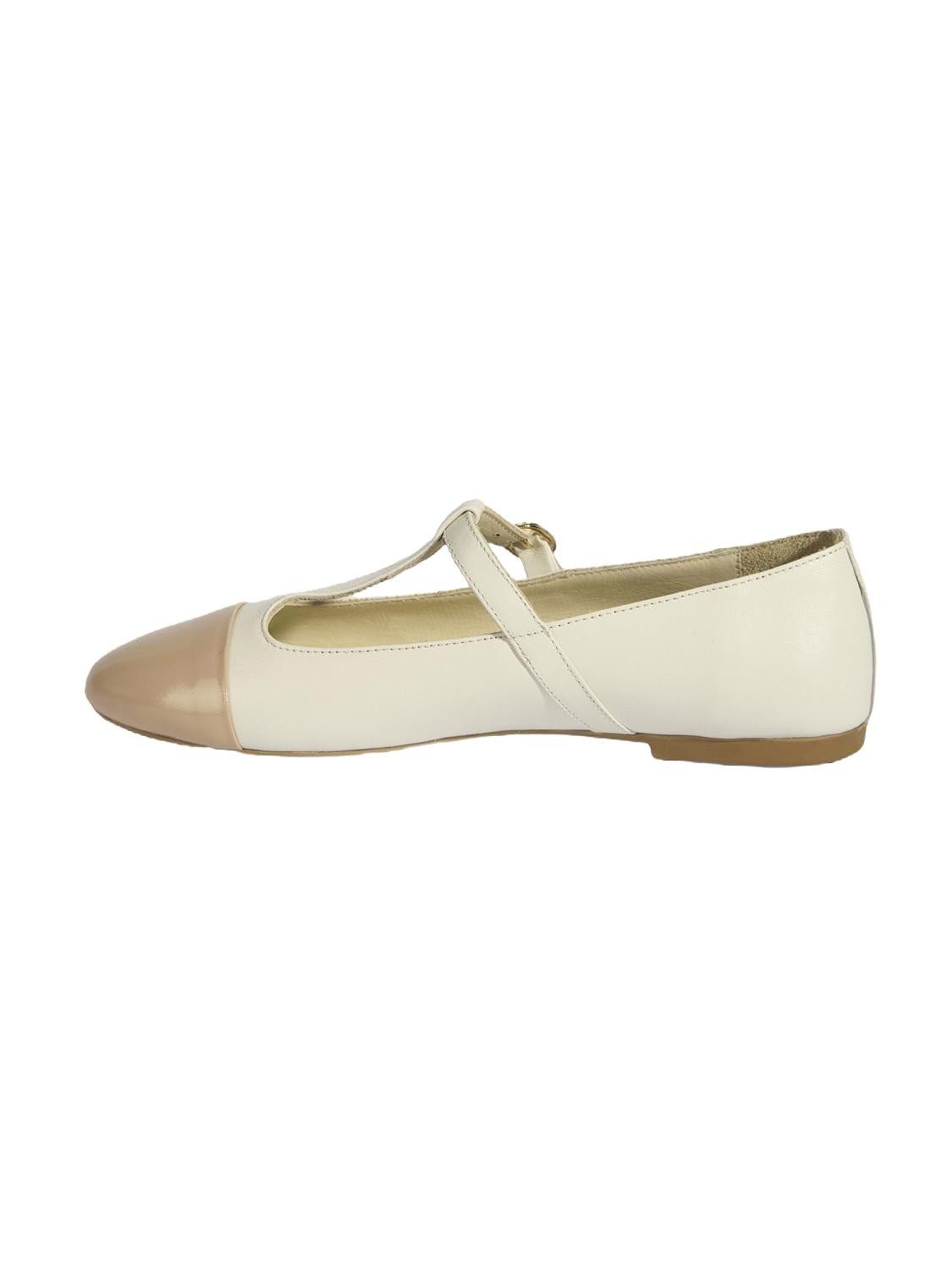 Desa Damen-Ballerinas aus Lackleder – Schnallenverschluss, flacher Absatz Ballettschuh