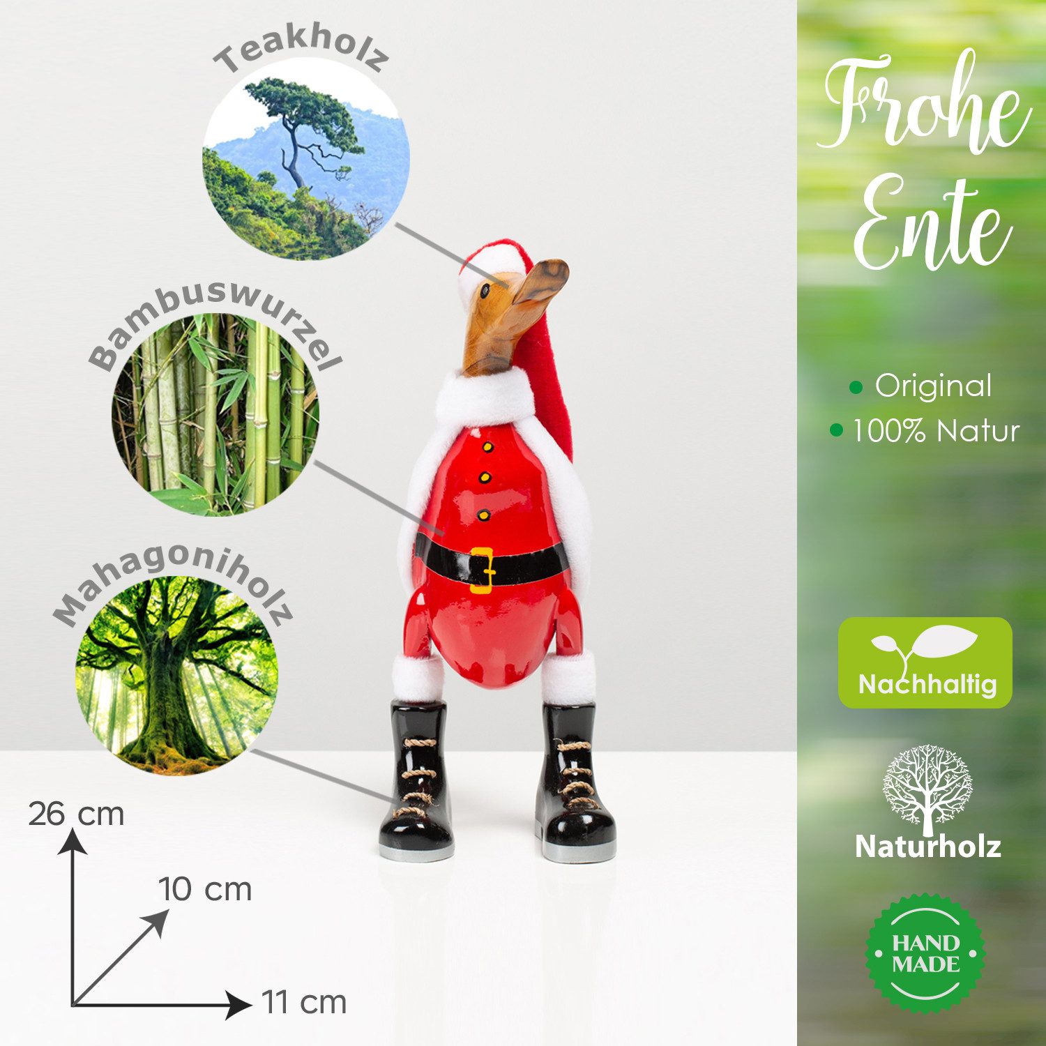 Rikmani Dekofigur Santa Ente Weihnachten günstig online kaufen