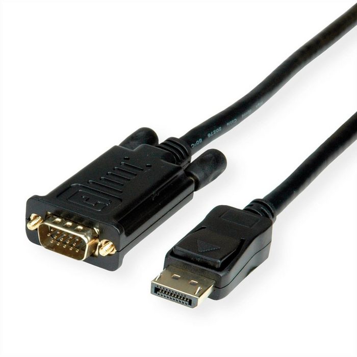 VALUE Kabel DisplayPort-VGA DP ST - VGA ST Audio- & Video-Adapter DisplayPort Männlich (Stecker) zu HD D-Sub 15-polig (HD-15) VGA Männlich (Stecker) 200.0 cm