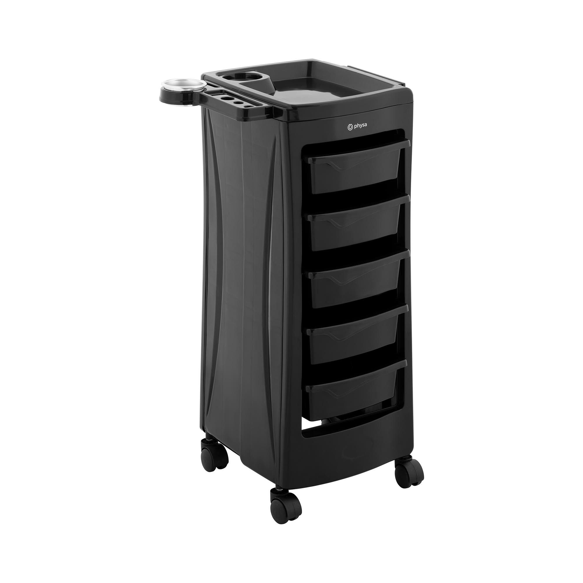 Physa Rollwagen Rollbarer Friseurtrolley Friseurwagen Kosmetikwagen 5 Schubladen 10 kg