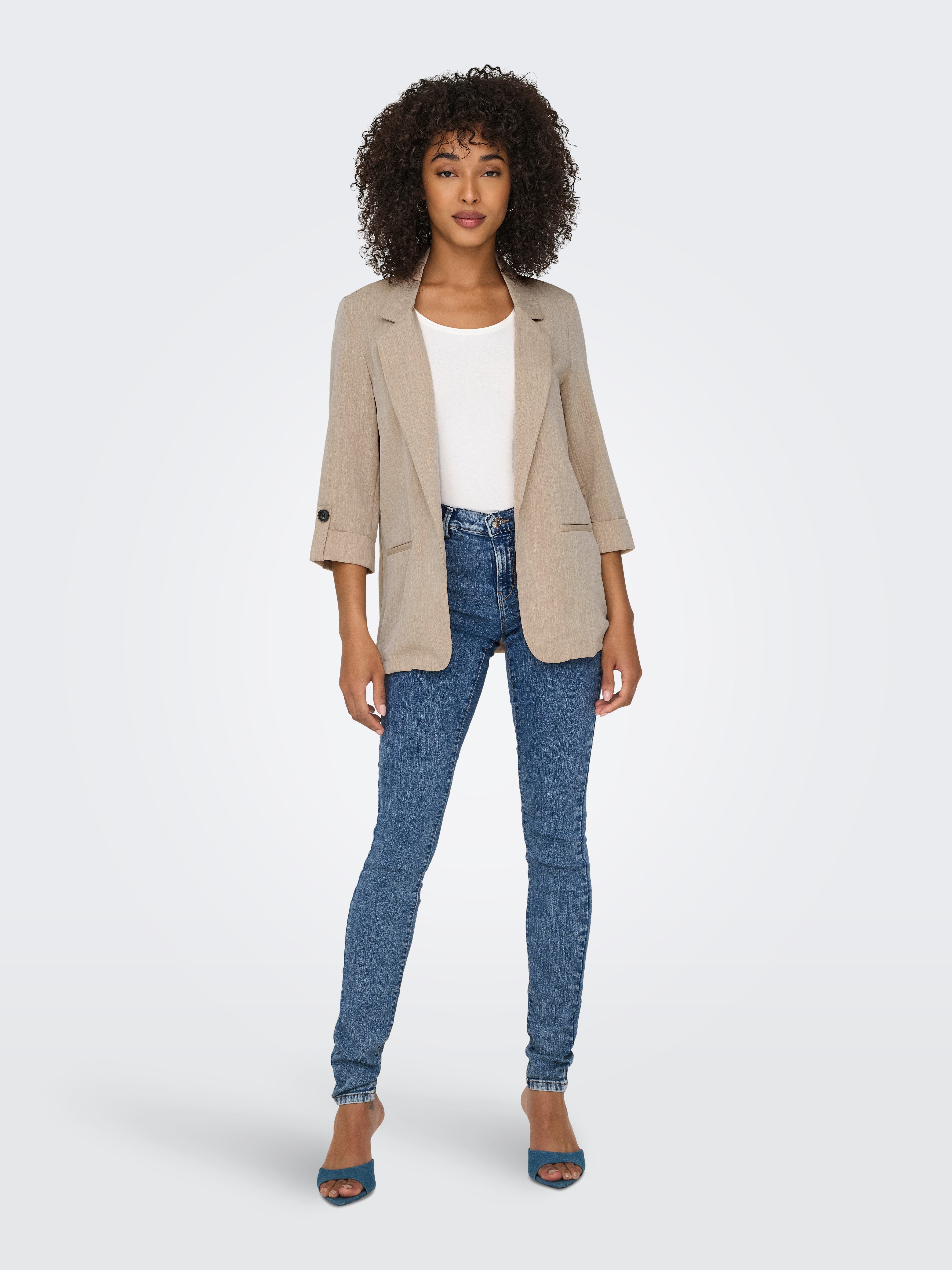 ONLY Kurzblazer ONLMARSA 3/4 BLAZER WVN NOOS mit Reverskragen