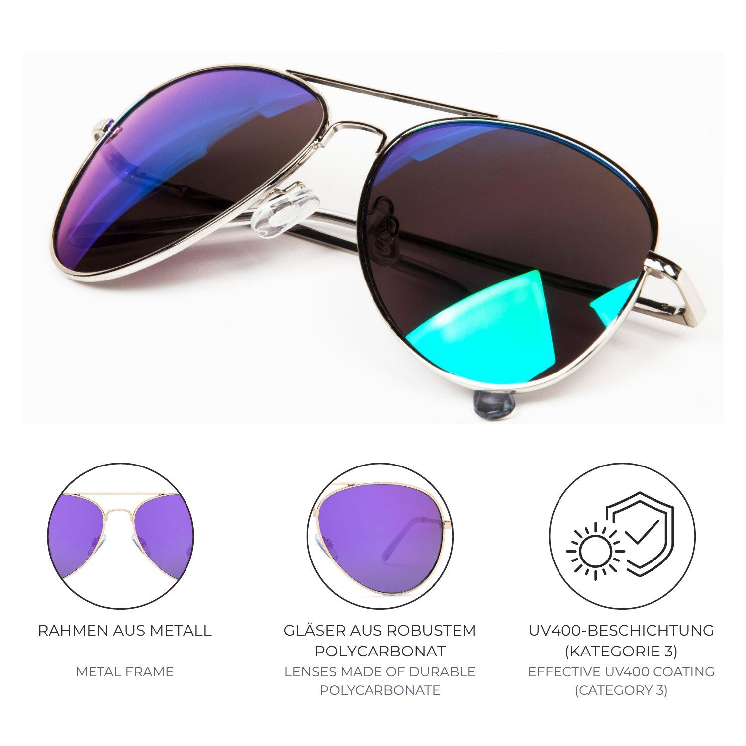 styleBREAKER Sonnenbrille Piloten Sonnenbrille (1-St) – Bild 5 von 5