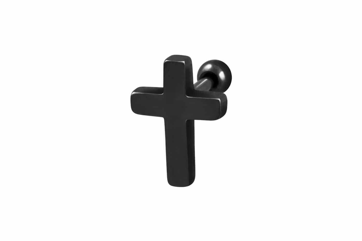 PIERCINGLINE Single-Ohrstecker Chirurgenstahl Ohrpiercing KREUZ (Mini-Barbe günstig online kaufen