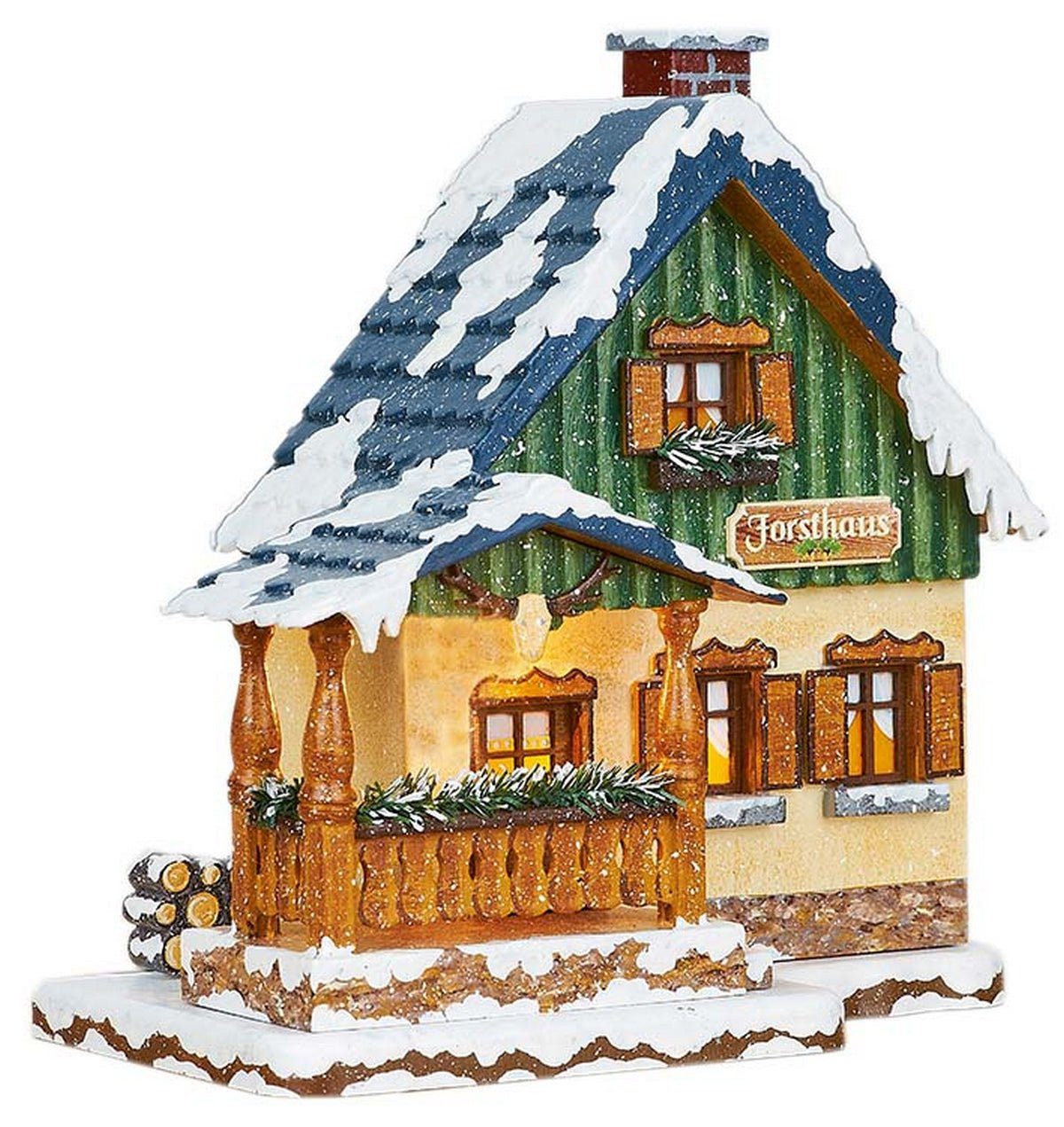 Hubrig Volkskunst GmbH Dekofigur Hubrig Volkskunst 'Winterkinder Winterhaus - Forsthaus 15cm'
