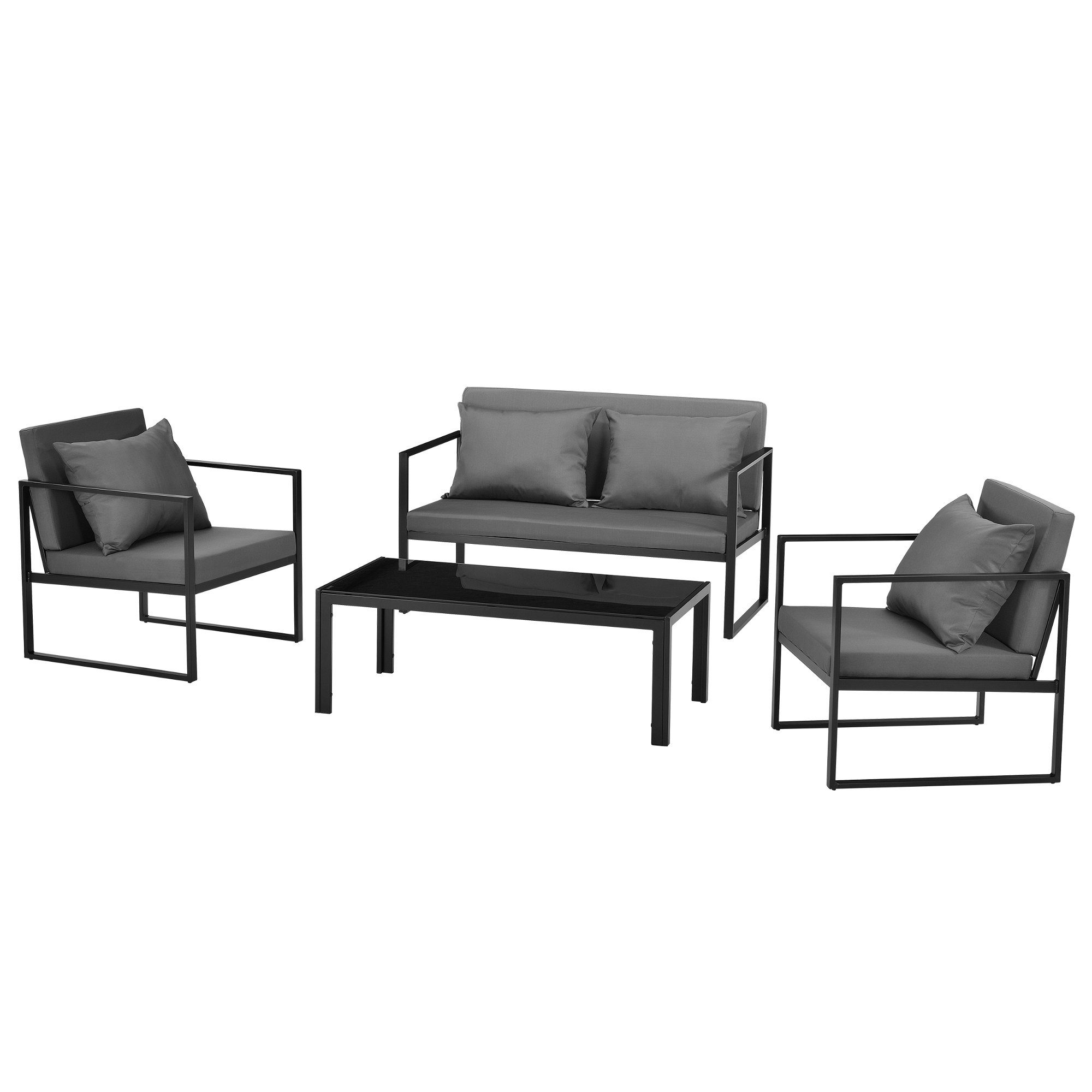 casa.pro Gartenlounge-Set, »Lerum« Sitzgruppe Eisen Sitzbank günstig online kaufen