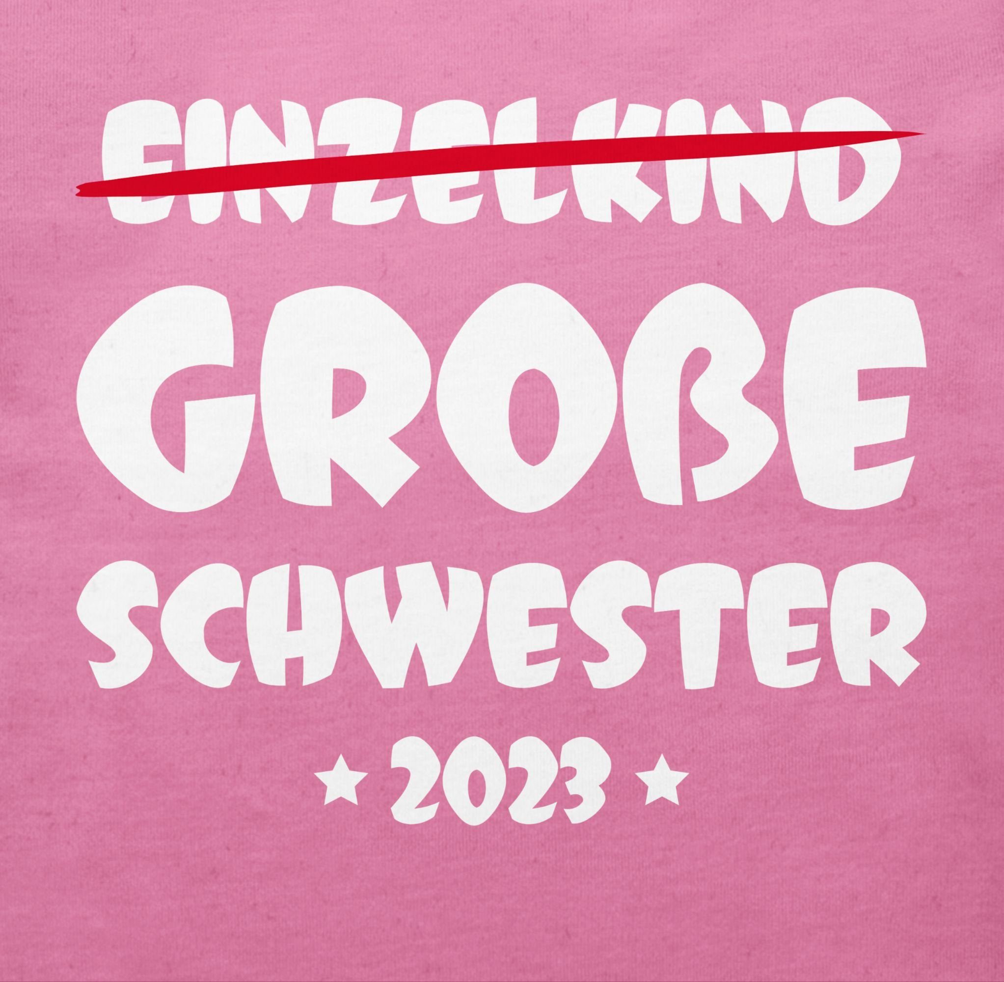 Shirtracer T-Shirt Einzelkind Große Schwester Schwester 1 Große 2023 Pink