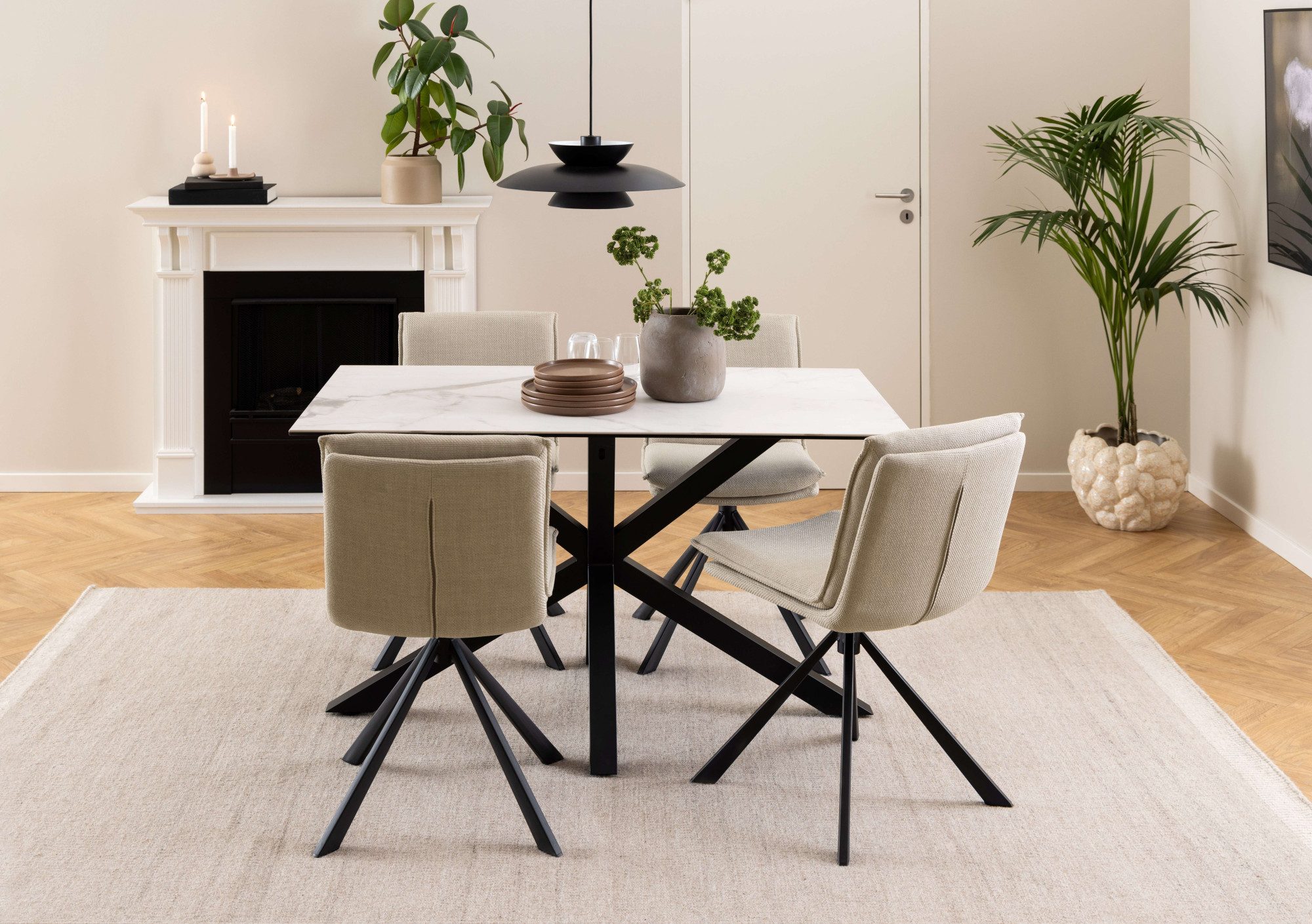 ACTONA GROUP Esstisch Heaven, Tisch, Tischplatte aus Keramik, Kreuzgestell, günstig online kaufen