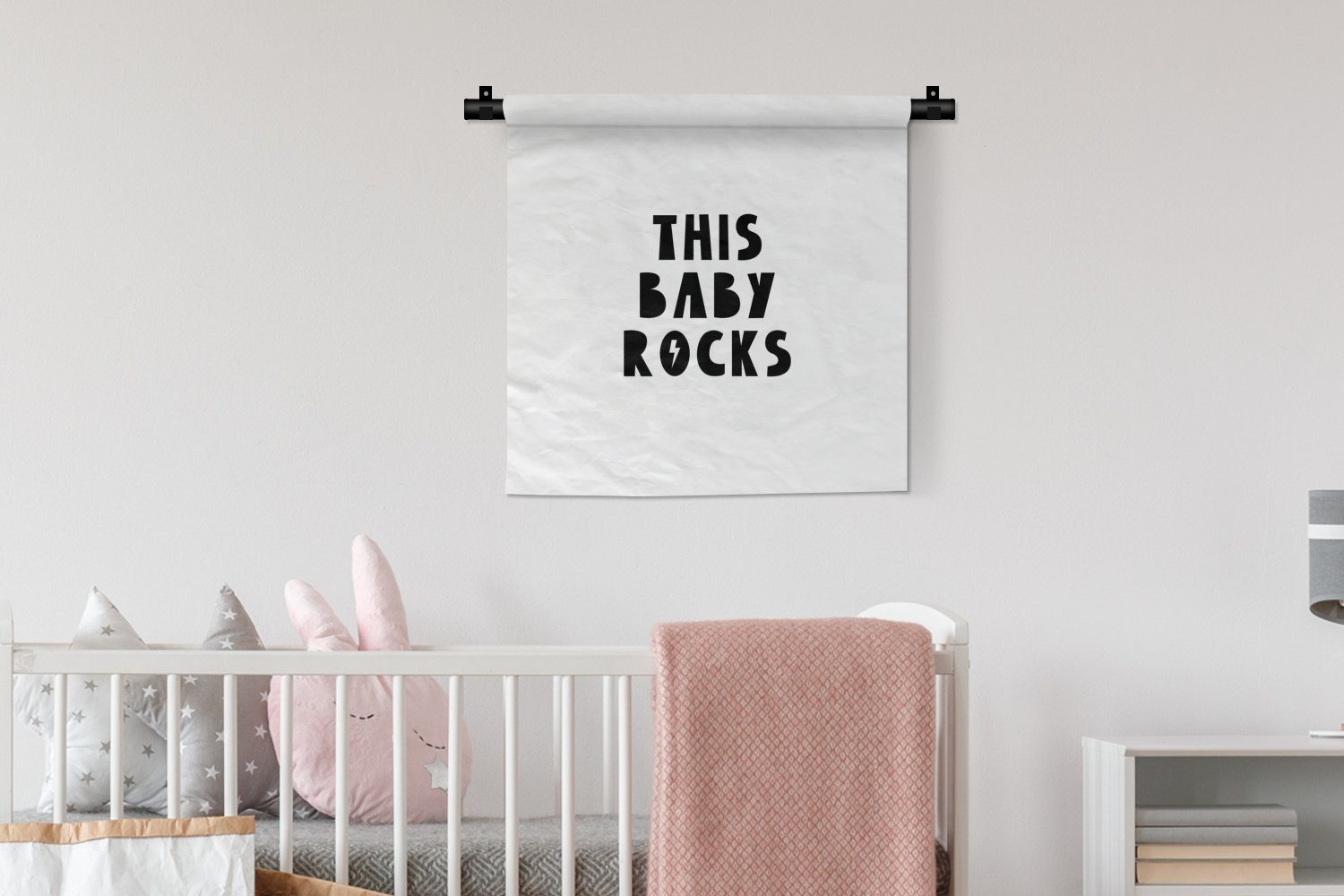 Zitate - Dieses für Kinderzimmer Kleid, rockt Wohnzimmer, - Kinder Baby Schlafzimmer, - Wanddekoobjekt Baby - Sprichwörter, Wandbehang, Wanddeko MuchoWow