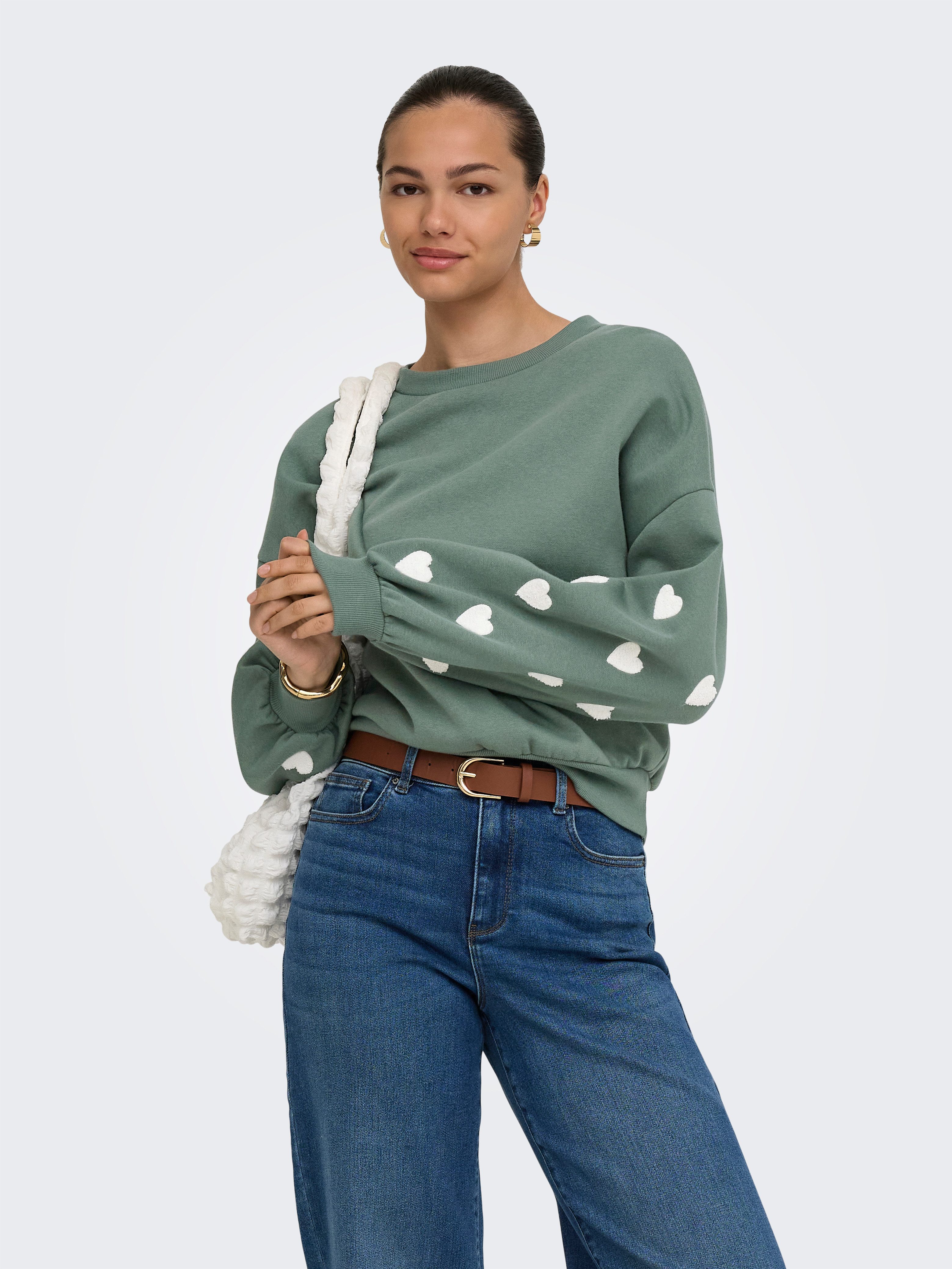 ONLY Sweatshirt ONLMACY L/S O-NECK BOX CC SWT Baumwollmischung, regular fit – Bild 2 von 5