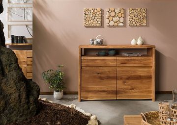 Massivmoebel24 Sideboard Sideboard Wildeiche 131x45x96 natur geölt PURE OAK #103