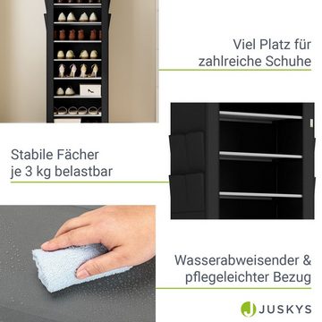 Juskys Schuhregal M, mit 2 Seitentaschen, schützender Bezug, einfacher Aufbau