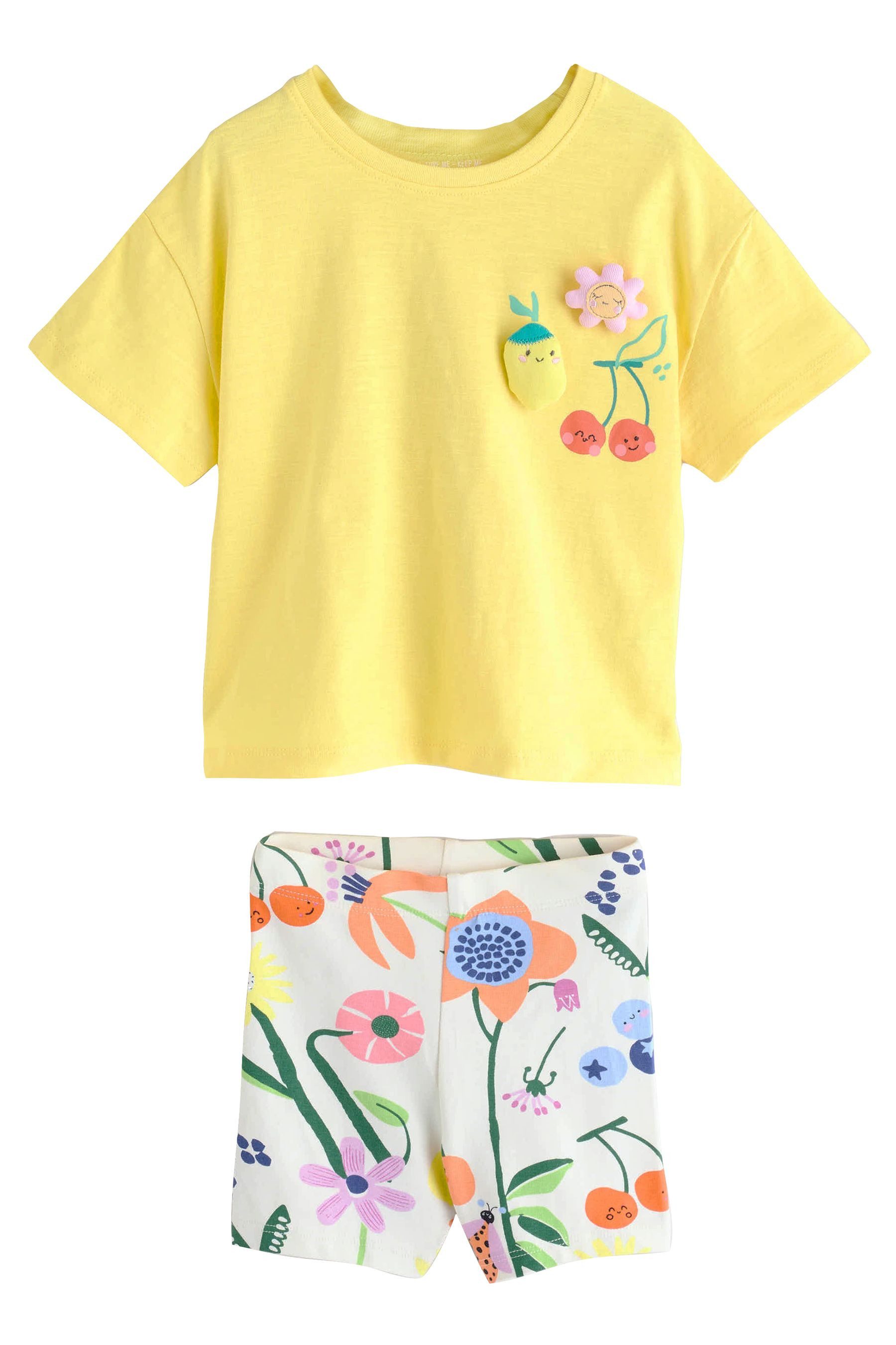 T-Shirt & Shorts Kurzarm-T-Shirt und Radlershorts im Set