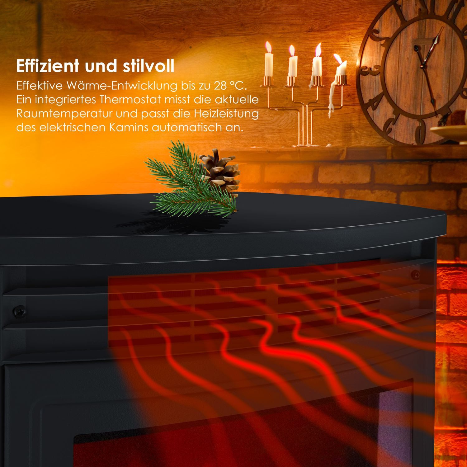 KESSER Elektrokamin, Prio Elektrokamin mit Heizung Heizlüfter Fernbedienung WiFi