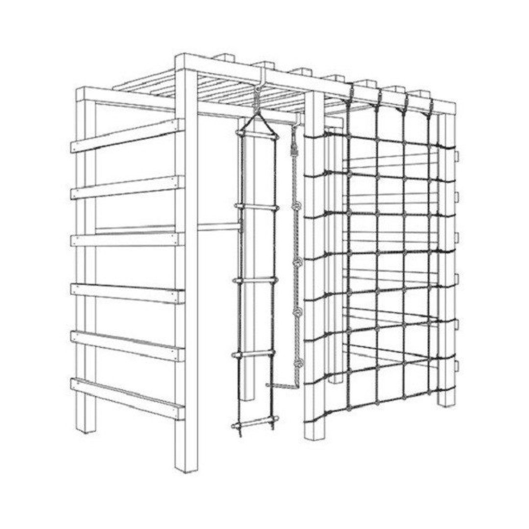 Gartenpirat Klettergerüst Spielgerüst mit Kletternetz und Turnreck für Kinder Klettergerüst