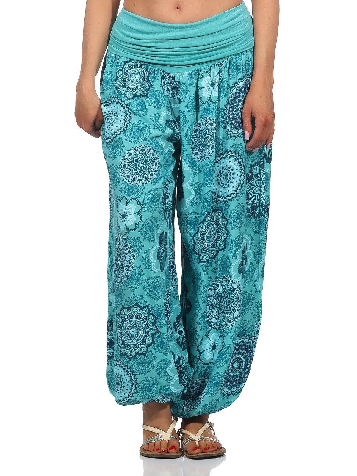 OriginalYou Haremshose Sommerhose Damen Boho Flatterhose leichte Yoga-Hose weites Bein luftige & leicht, hautfreundliches Material