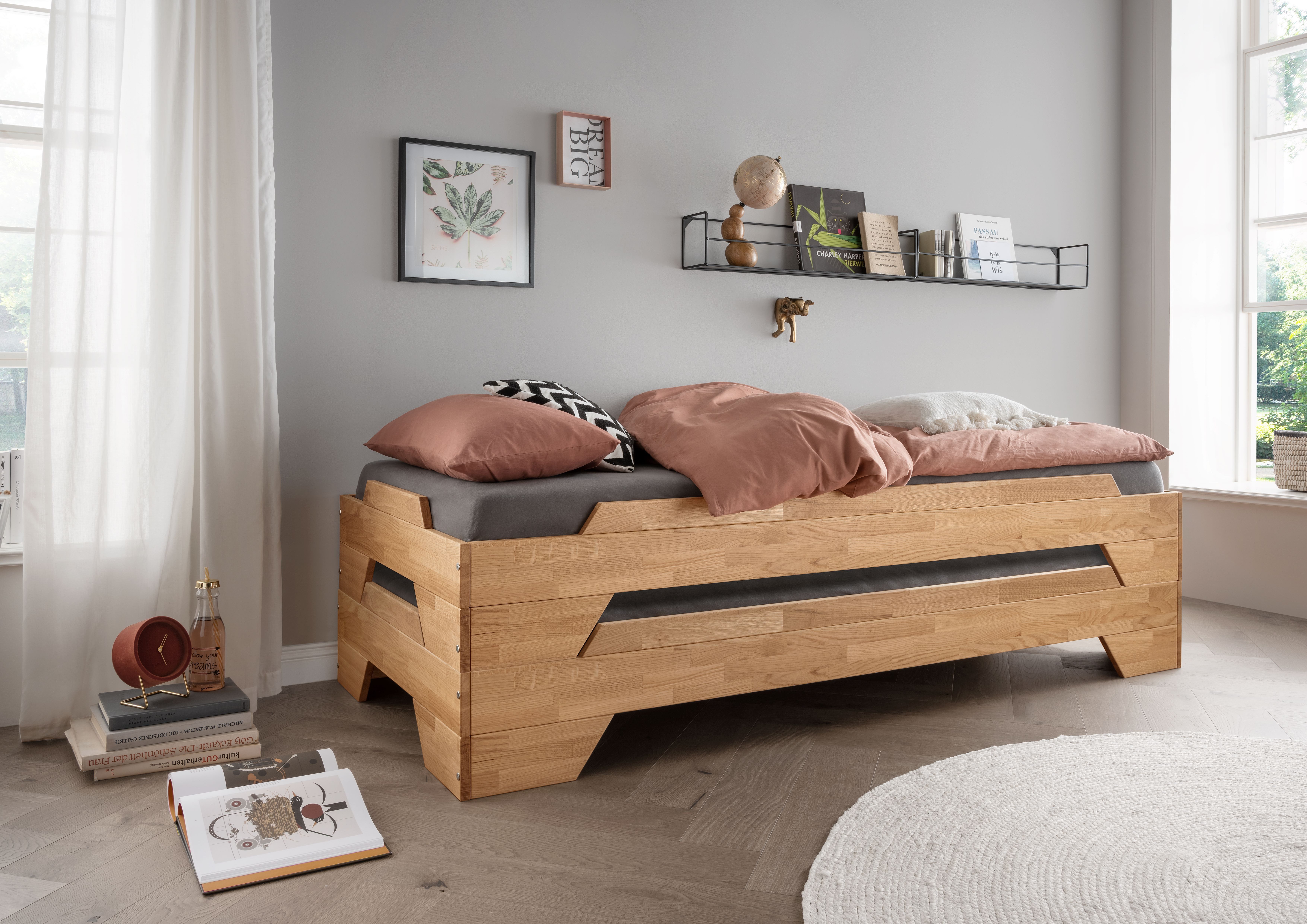 Wohnglücklich Bett Denver, Stapelbar, Wahlweise 3 günstig online kaufen