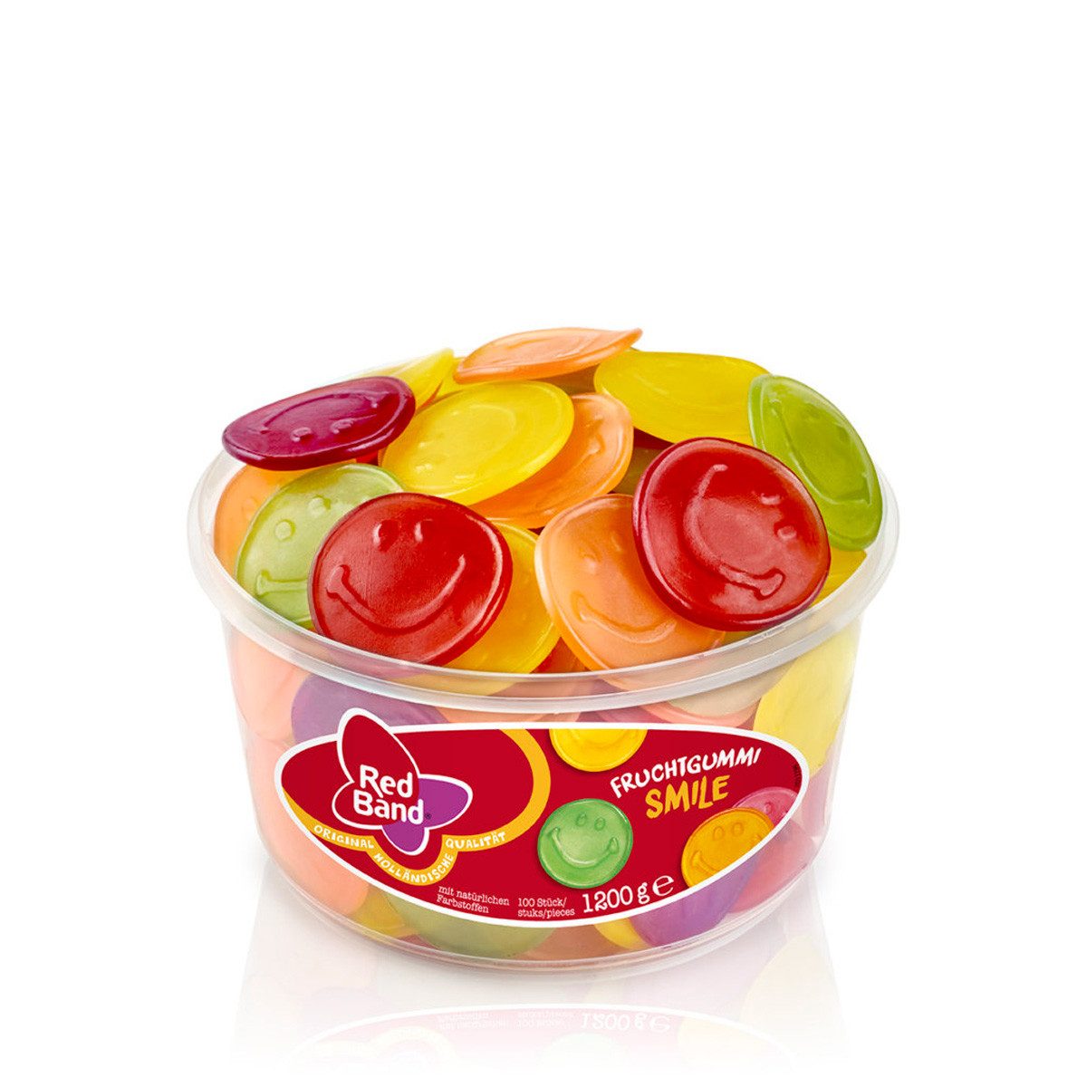 Red Band Süßigkeit, Red Band Smile Fruchtgummi Smileys Gesichter 5fach sortiert 1200g