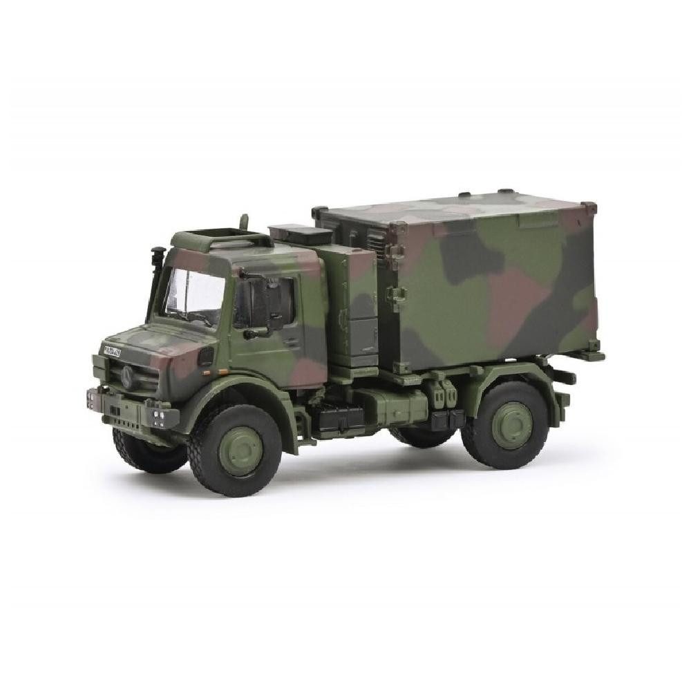 Schuco Modellbausatz Unimog U5023 Funkcontainer Camo / 1:87, Maßstab 1:87