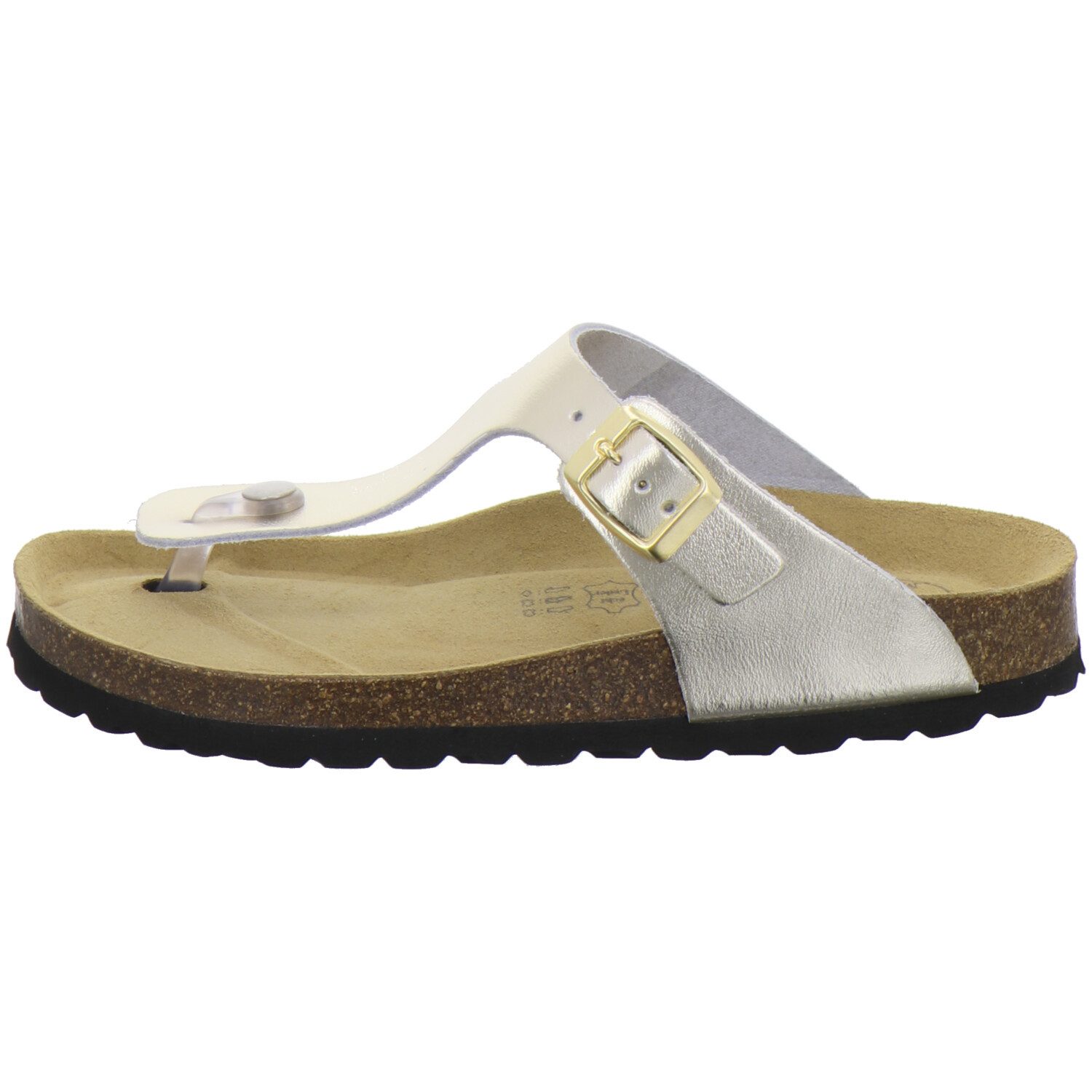AFS-Schuhe 210703 Zehentrenner Pantolette für Damen mit Fußbett, bequeme Sandalen aus Leder