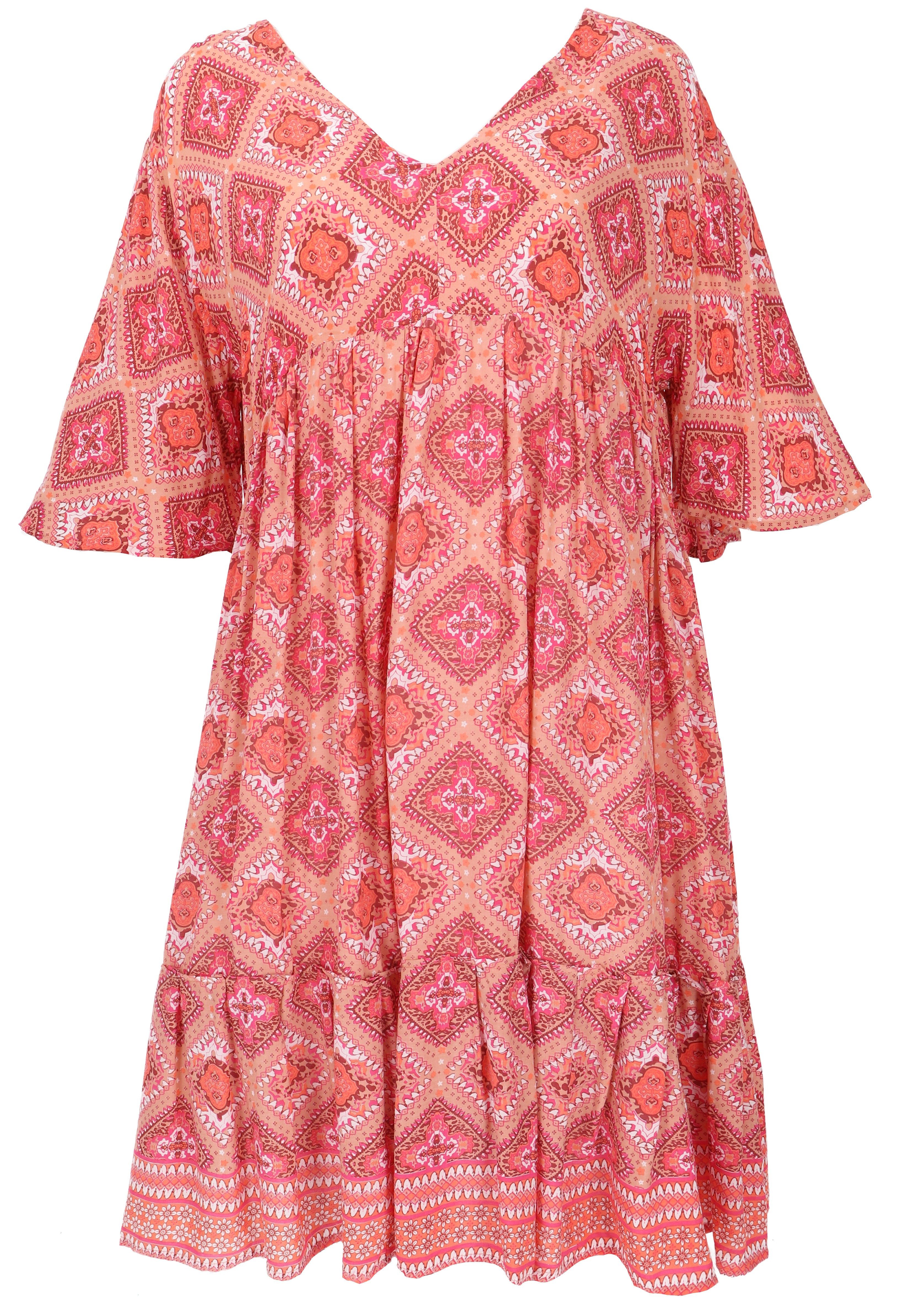 Midikleid Boho Kurzarm Sommerkleid, Maxikleid,..